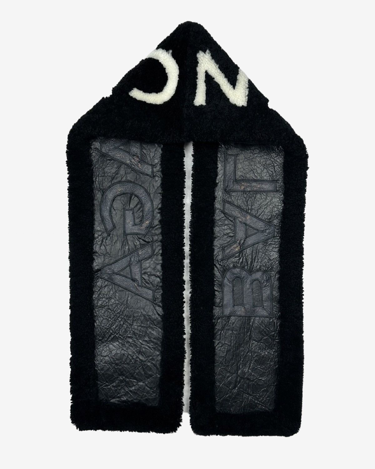 Balenciaga *3k* Balenciaga XL Real Fur Logo Scarf Size ONE SIZE - 3 Thumbnail