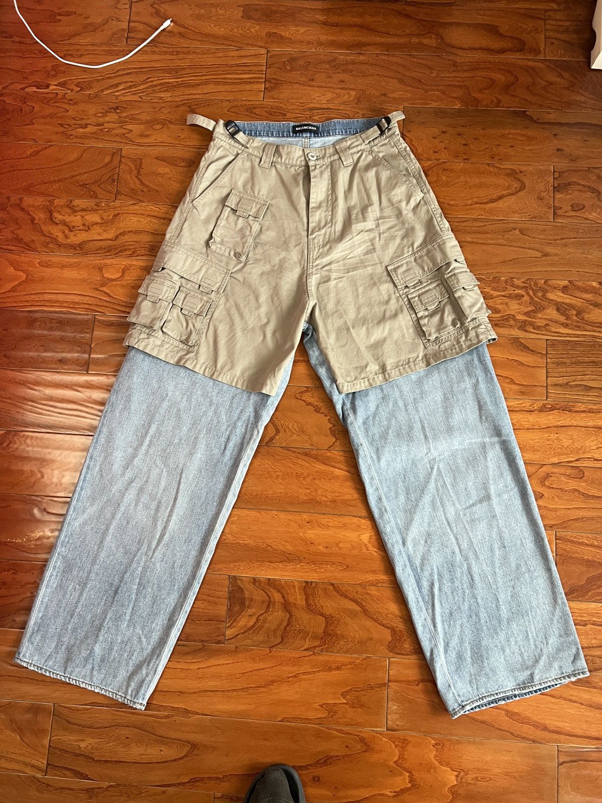 Balenciaga *Rare* Balenciaga AW 21 Afterworld Hybrid Cargo Pants Size US 31 - 2 Thumbnail