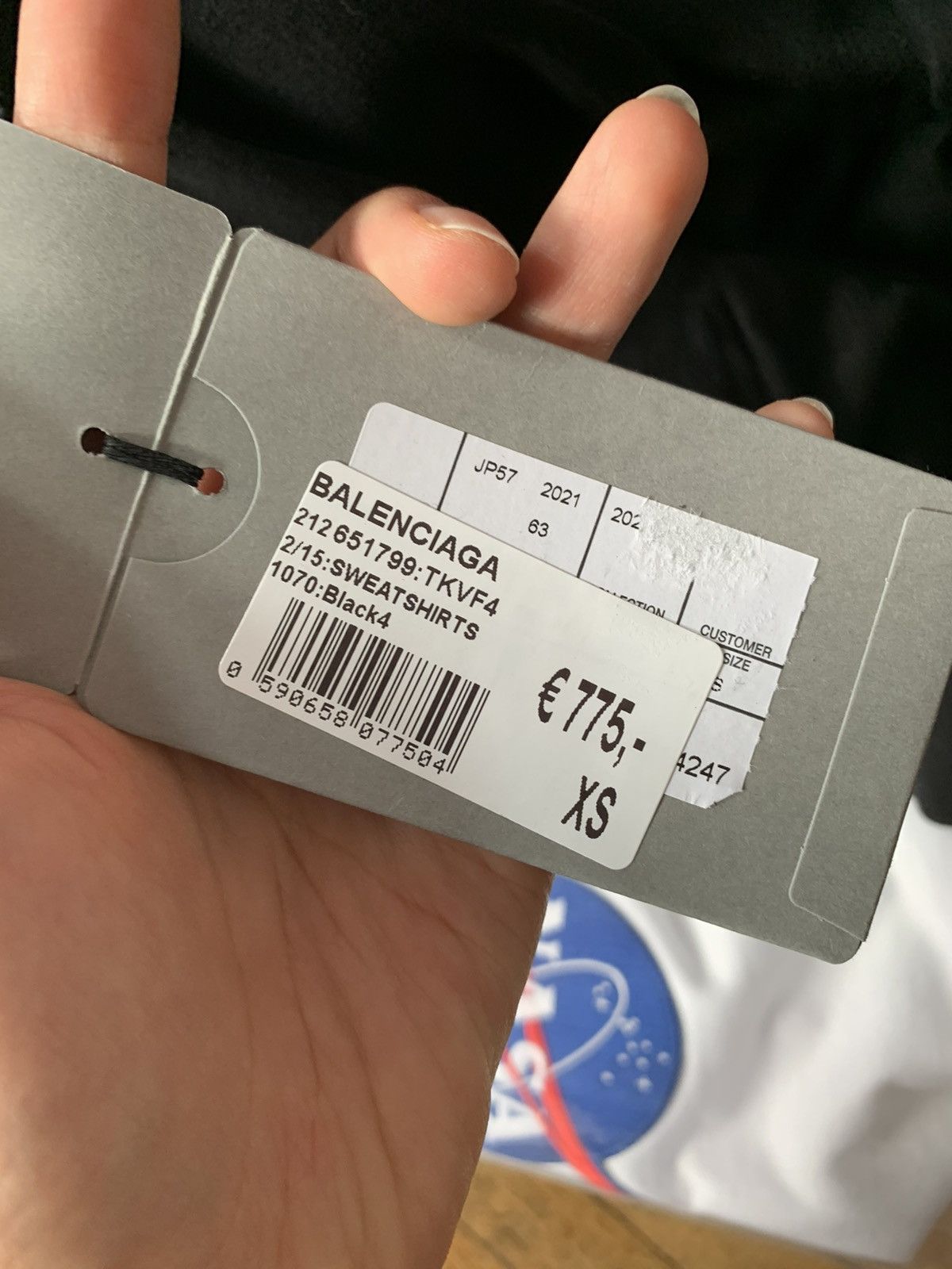 Balenciaga WHITE NASA T-Shirt Size US XXS / EU 40 - 6 Thumbnail