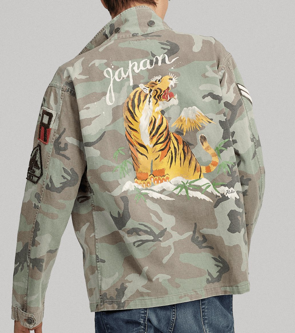 Polo Ralph Lauren✨ミリタリージャケット　タイガー　ワッペン　L Vintage Polo Ralph Lauren Soaring Tigers Military Jacket PRL
