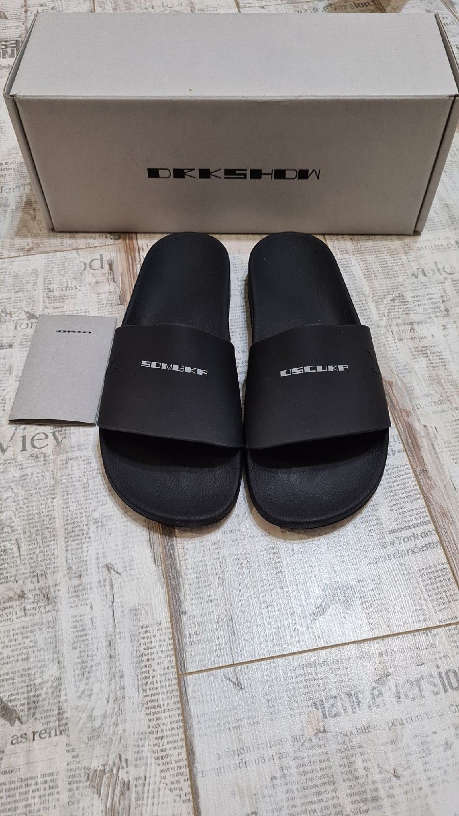 Rick Owens × Rick Owens Drkshdw RICK OWENS DRKSHDW RUBBER SLIDE Sombra Oscura 28 cm Size US 8.5 / EU 41-42 - 1 Thumbnail