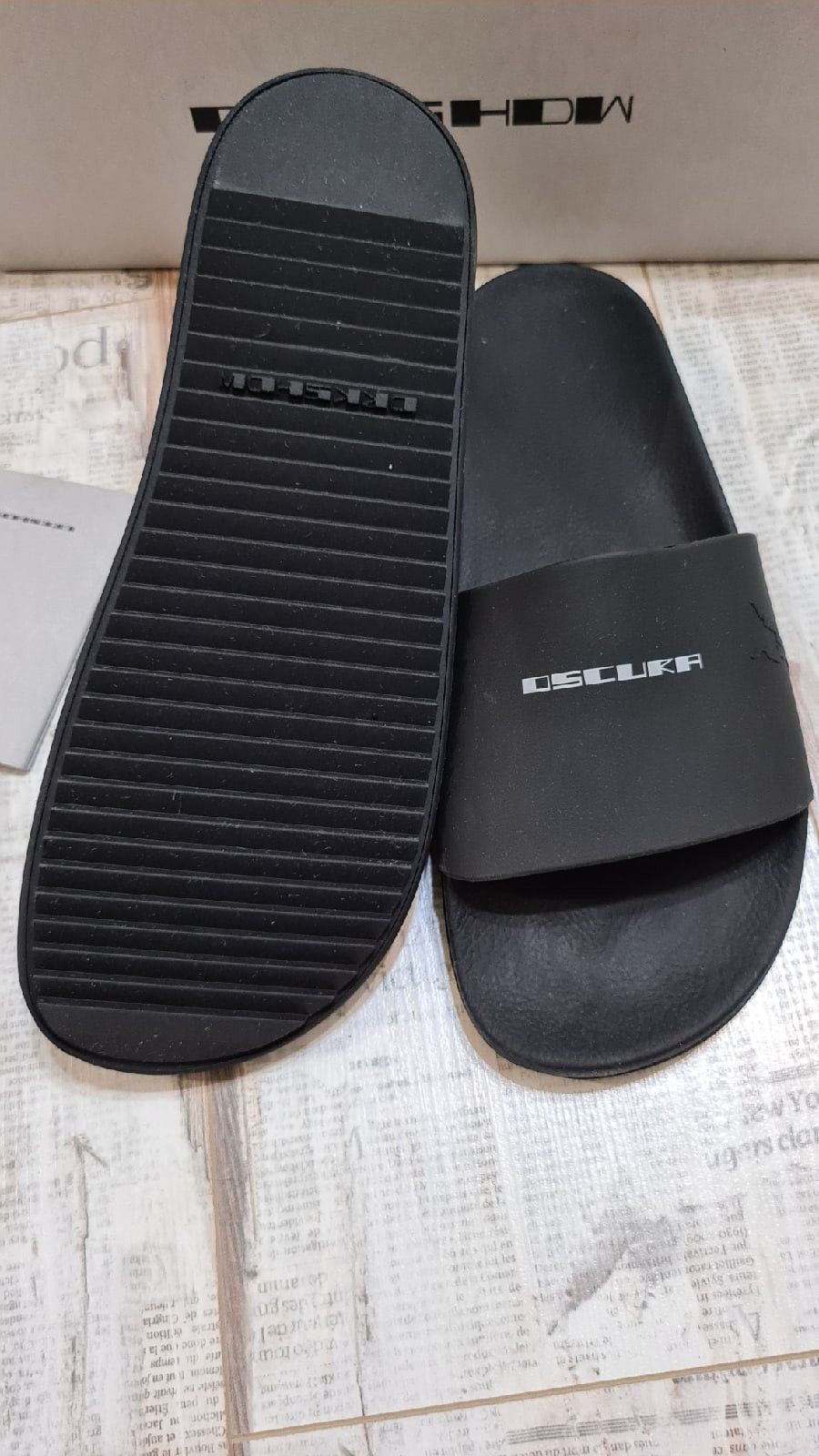 Rick Owens × Rick Owens Drkshdw RICK OWENS DRKSHDW RUBBER SLIDE Sombra Oscura 28 cm Size US 8.5 / EU 41-42 - 2 Thumbnail