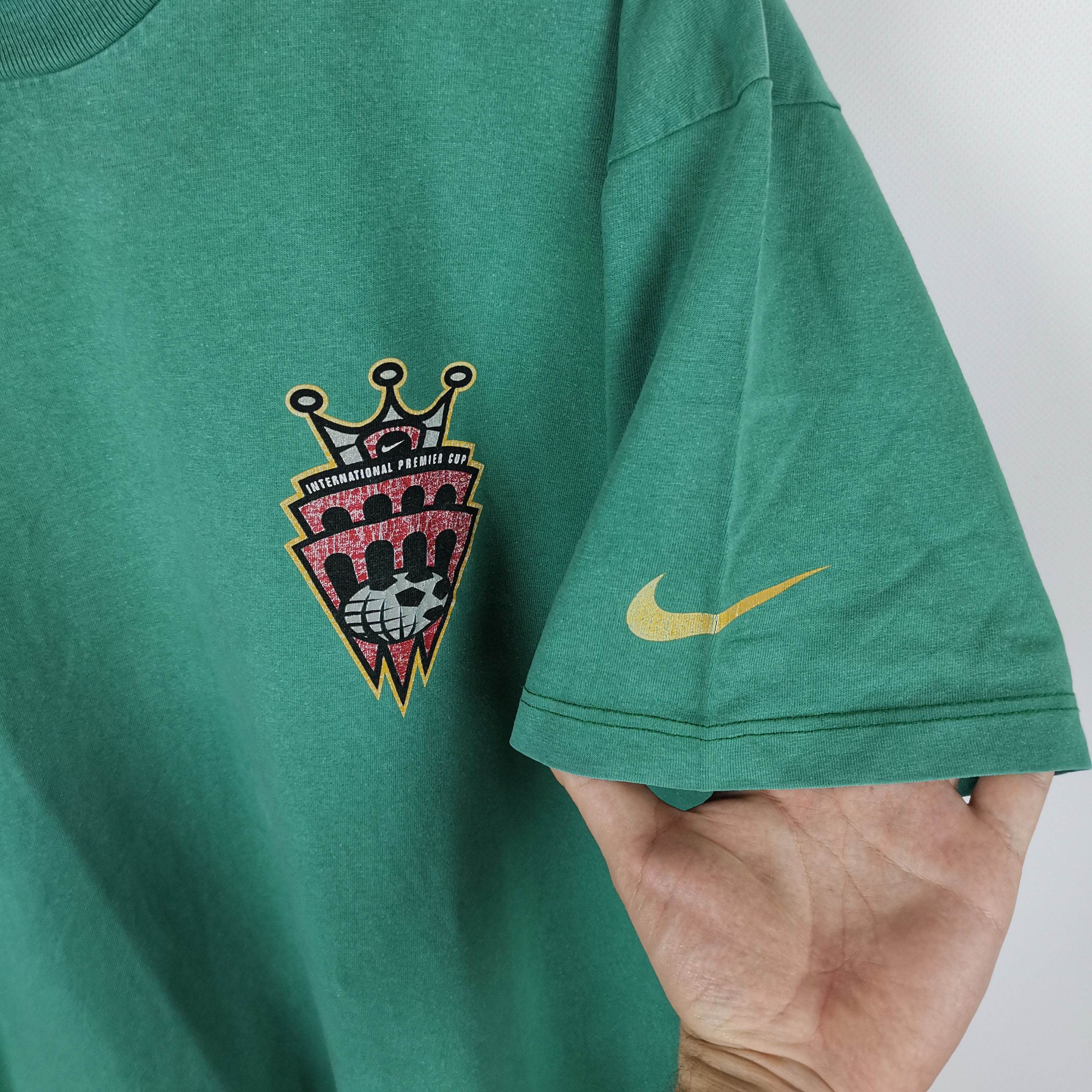 Nike Nike vintage 90s international premiere cup Green tee shirt Size US L / EU 52-54 / 3 - 5 Thumbnail