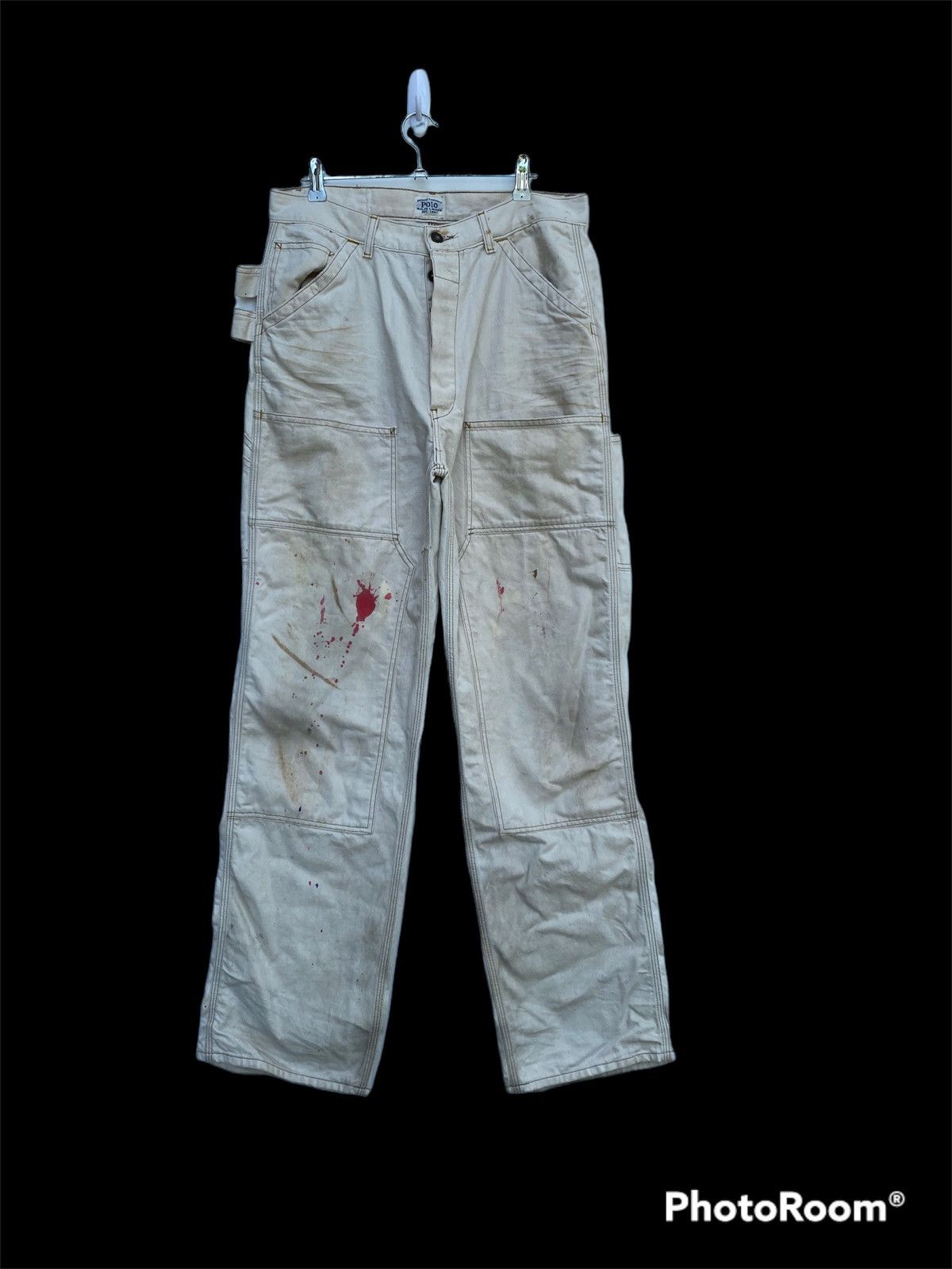 Polo Ralph Lauren × RRL Ralph Lauren × Ralph Lauren RALPH LAUREN DOUBLE KNEE PAINT SPLASH WORK PANTS TROUSERS Size US 32 / EU 48 - 1 Thumbnail