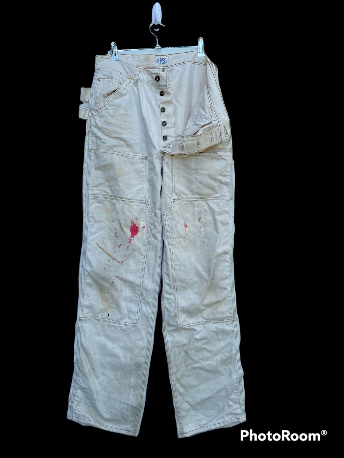 Polo Ralph Lauren × RRL Ralph Lauren × Ralph Lauren RALPH LAUREN DOUBLE KNEE PAINT SPLASH WORK PANTS TROUSERS Size US 32 / EU 48 - 4 Thumbnail