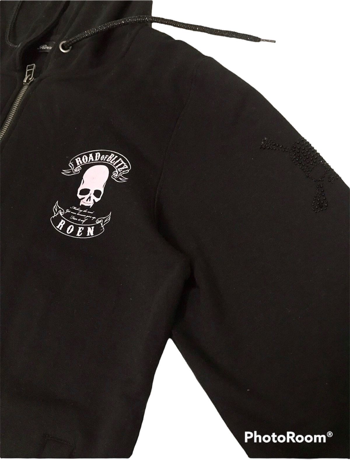 image of Mastermind Japan x Roen Roen Mastermind Black Hoodie Zipper Jacket (Size Medium)