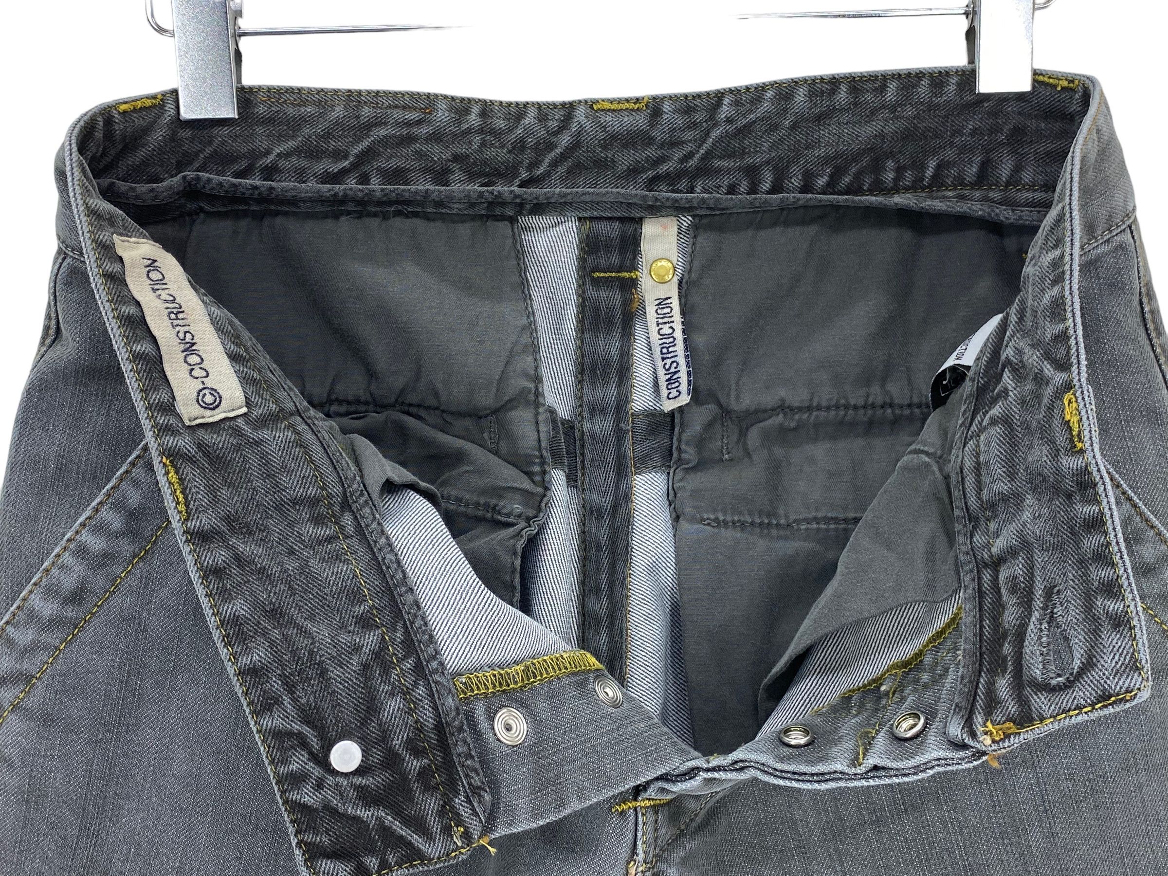 Japanese Brand 0-Construction Jeans Loose Gray Jeans Size US 31 - 15 Thumbnail