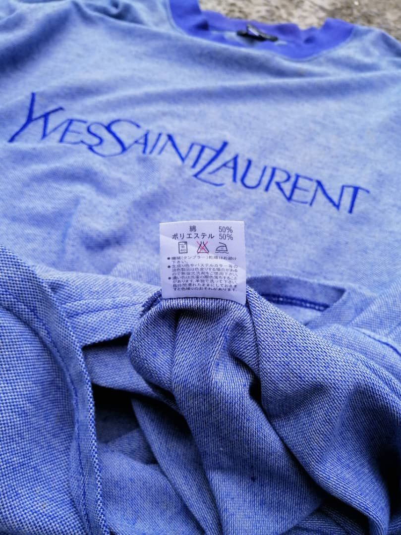 Vintage Yves Saint Laurent Embroidered Spellout Tee Size US L / EU 52-54 / 3 - 9 Thumbnail