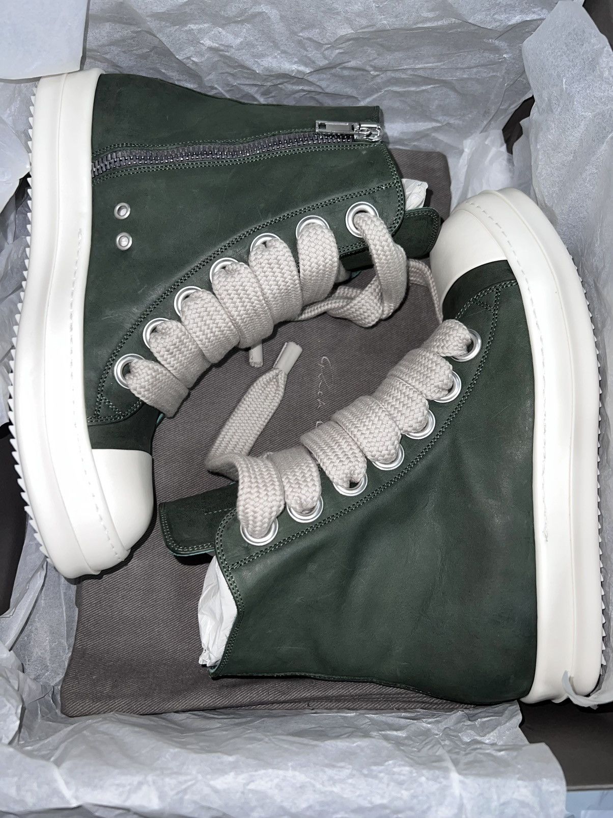 Rick Owens New Rick Owens SS23 EDFU Leather Jumbo Laces Sneakers 41.5 Size US 8.5 / EU 41-42 - 11 Thumbnail