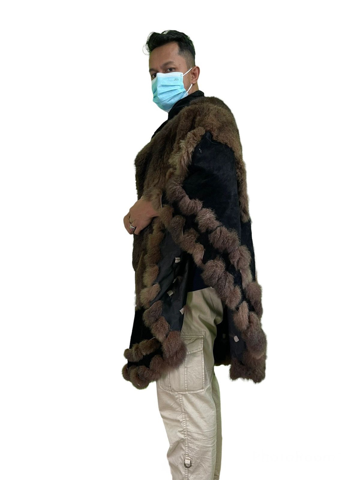 Other 🔥🚀FINAL DROP🚀🔥VINTAGE VIKING STYLE MINK FUR PONCHO CAPE Size US L / EU 52-54 / 3 - 4 Thumbnail