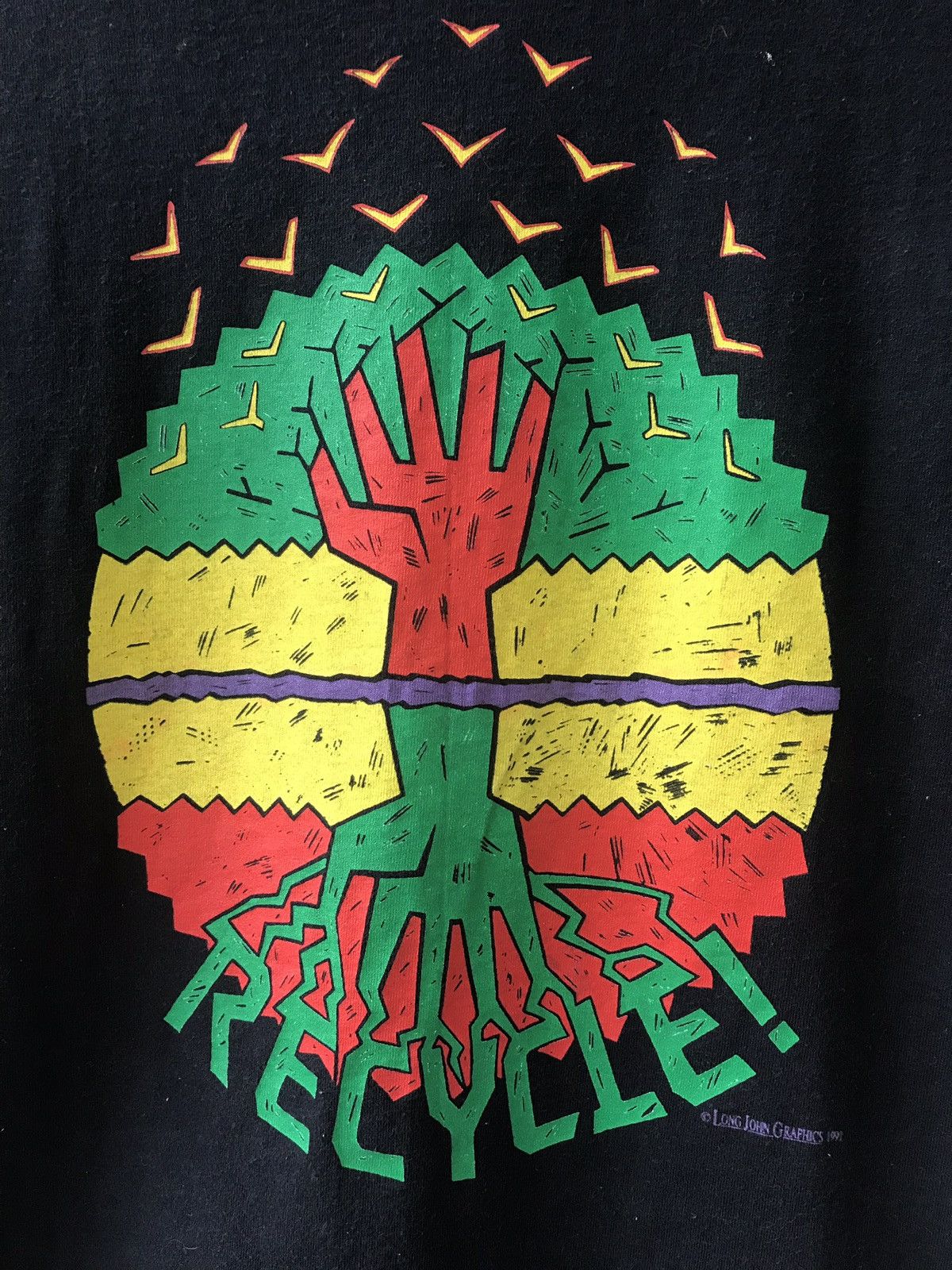 Vintage Vintage 90s 1991 Long John Tee Recycle Graphic Size US M / EU 48-50 / 2 - 2 Thumbnail