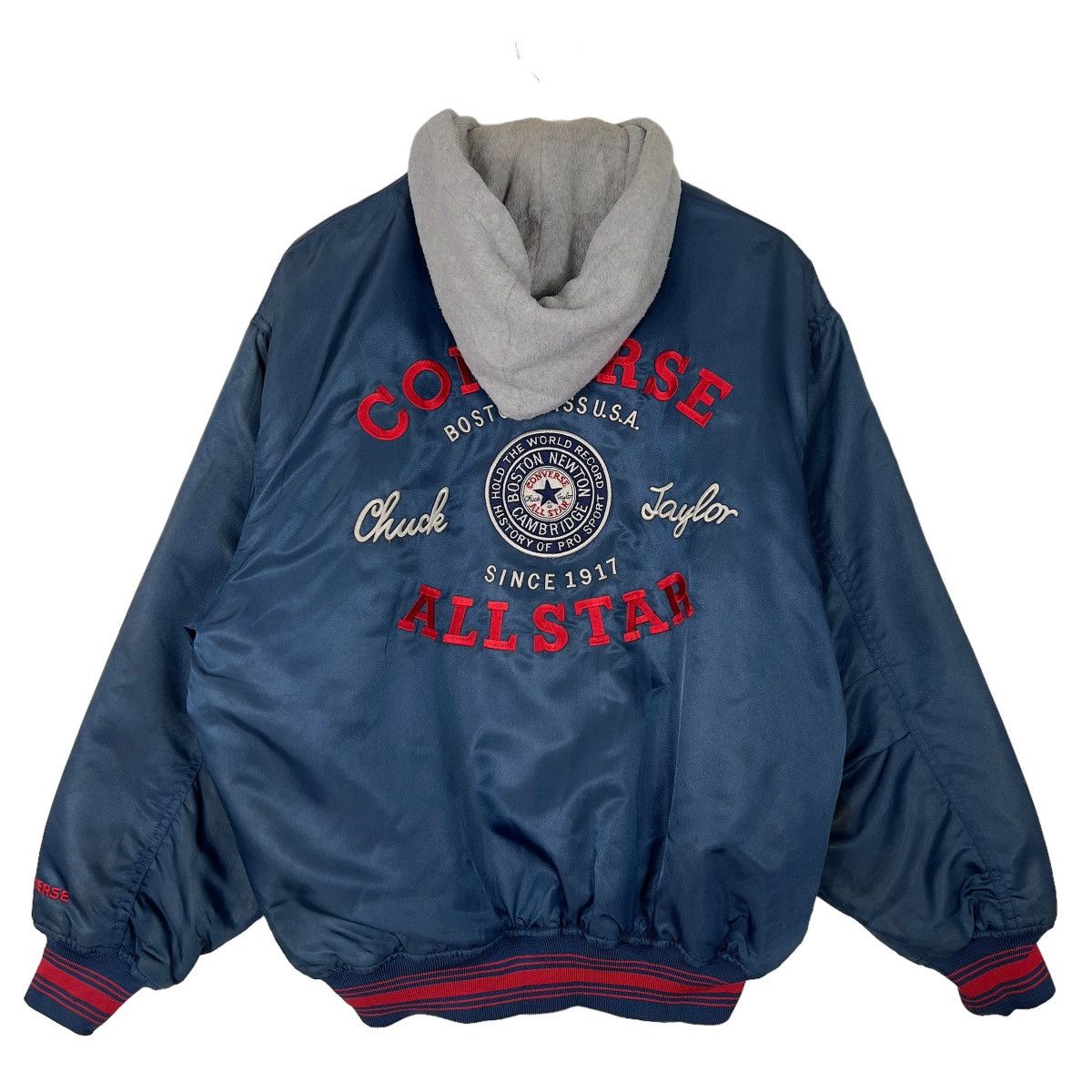 Japanese Brand 🔥 PICK RIOT VINTAGE CONVERSE HOODIE BOMBER JACKET Size US L / EU 52-54 / 3 - 1 Thumbnail