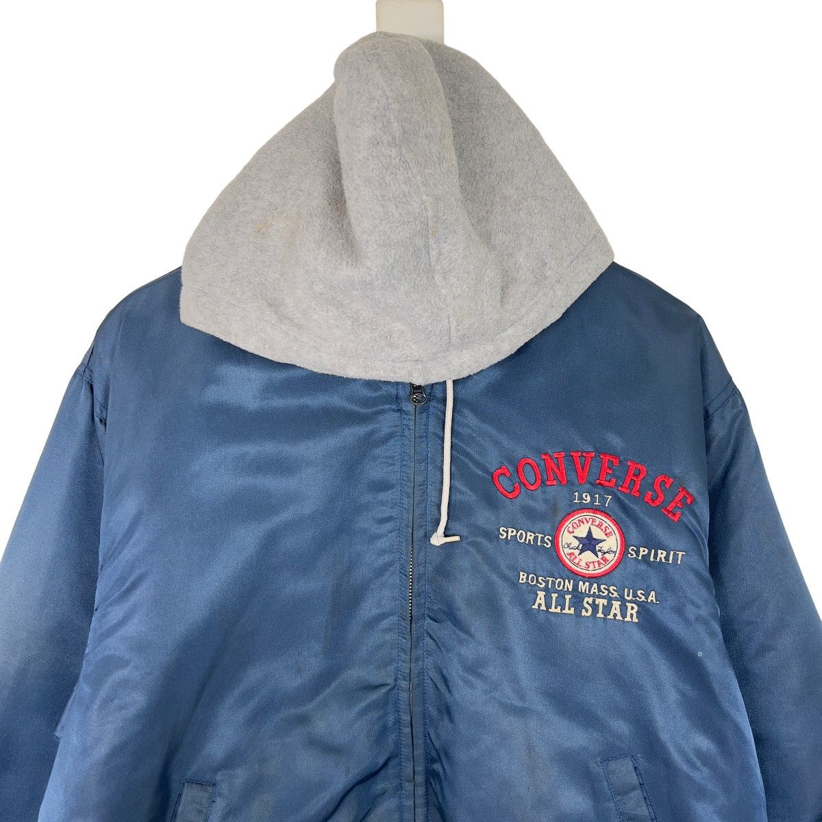 Japanese Brand 🔥 PICK RIOT VINTAGE CONVERSE HOODIE BOMBER JACKET Size US L / EU 52-54 / 3 - 4 Thumbnail