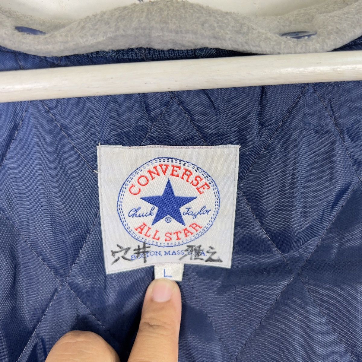 Japanese Brand 🔥 PICK RIOT VINTAGE CONVERSE HOODIE BOMBER JACKET Size US L / EU 52-54 / 3 - 10 Thumbnail