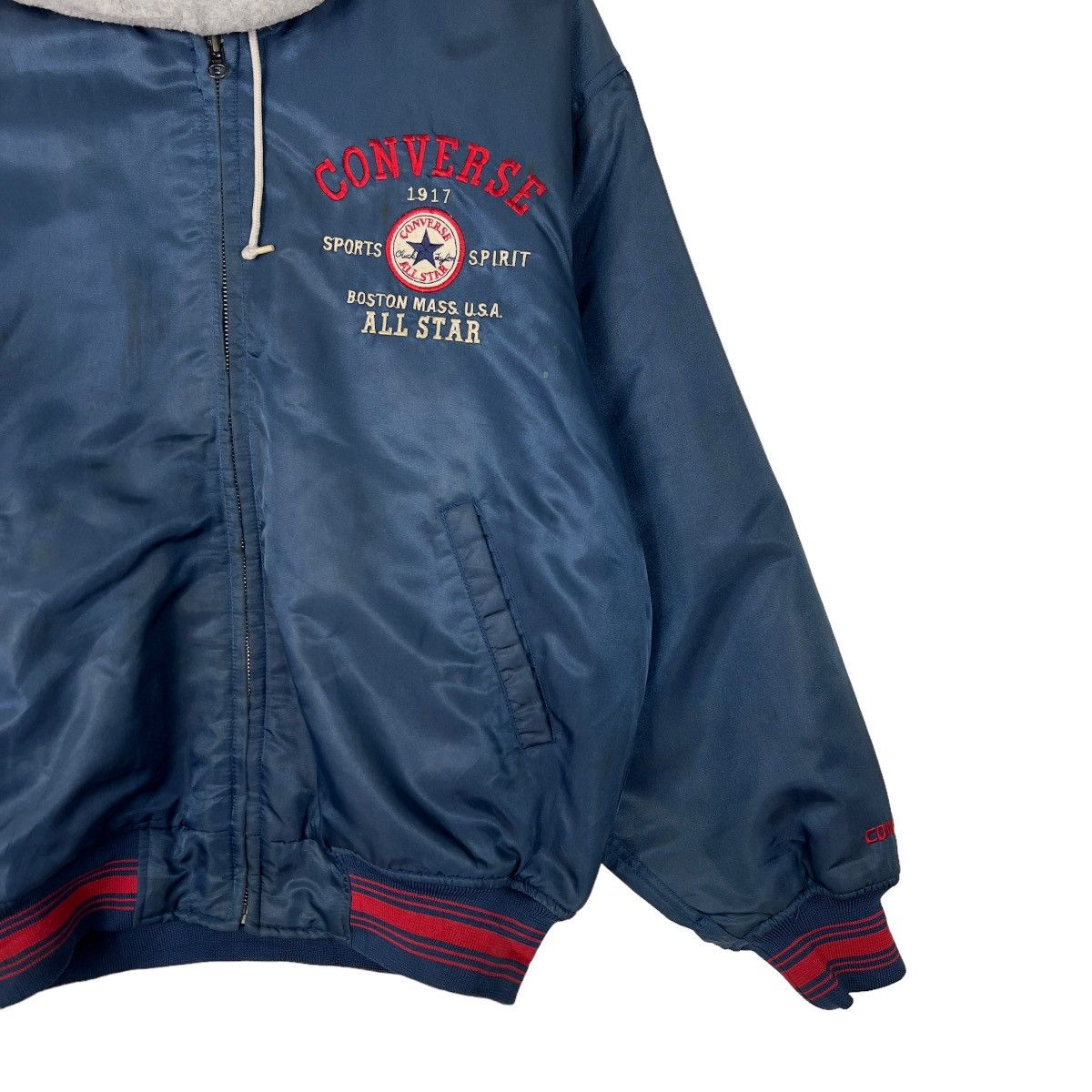 Japanese Brand 🔥 PICK RIOT VINTAGE CONVERSE HOODIE BOMBER JACKET Size US L / EU 52-54 / 3 - 5 Thumbnail