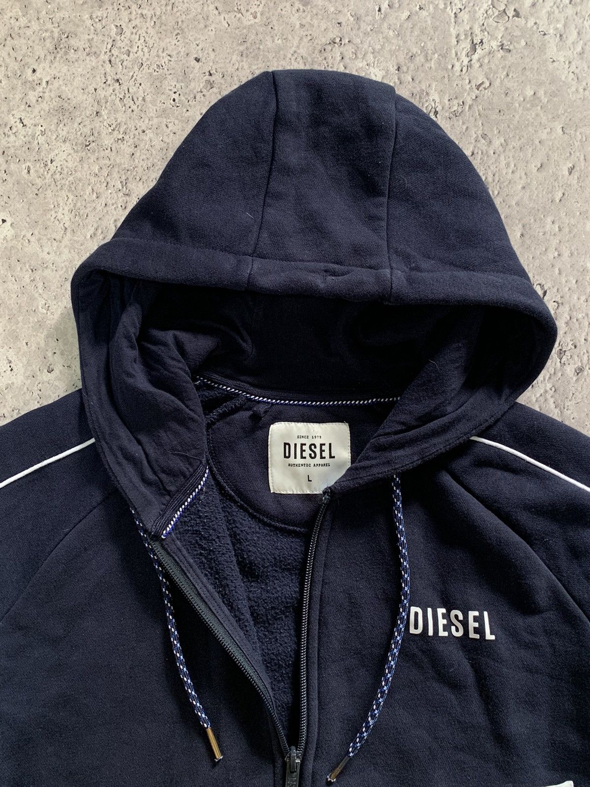 Diesel Vintage big logo Y2K Diesel cotton zip sweatshirt Size US L / EU 52-54 / 3 - 5 Thumbnail