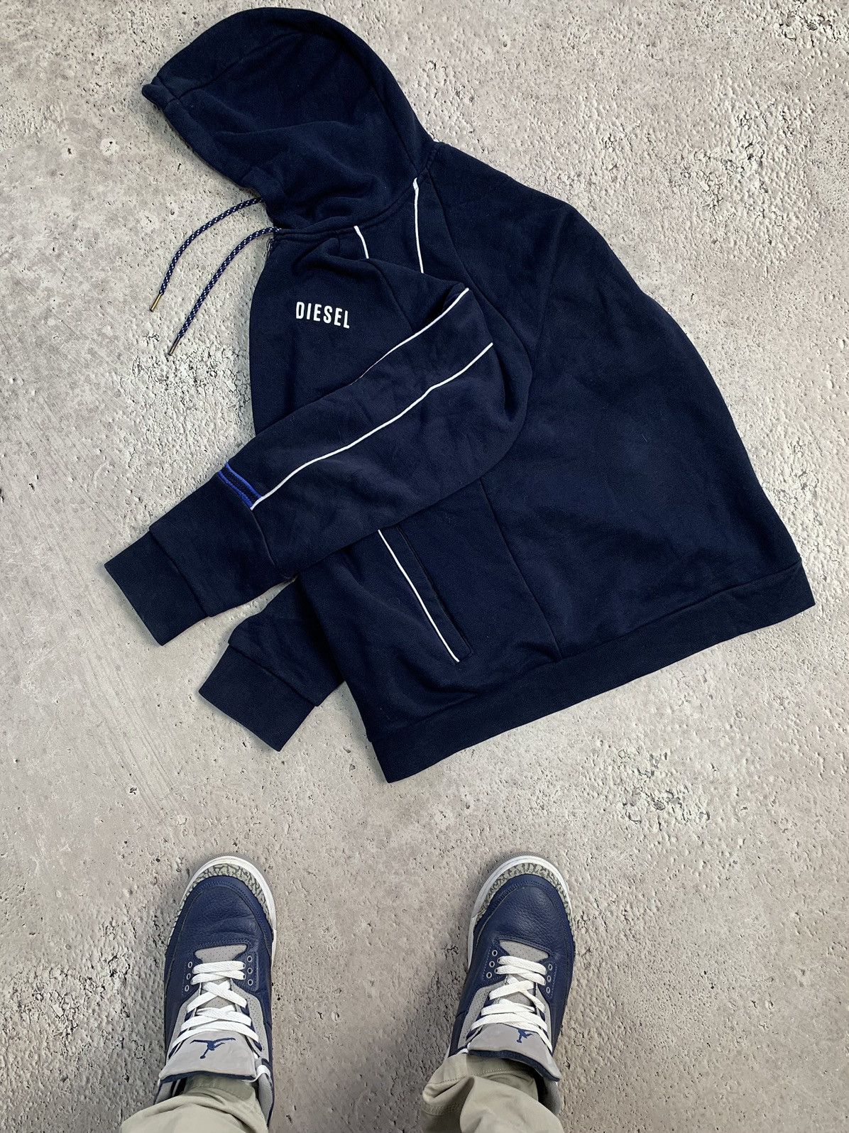 Diesel Vintage big logo Y2K Diesel cotton zip sweatshirt Size US L / EU 52-54 / 3 - 6 Thumbnail