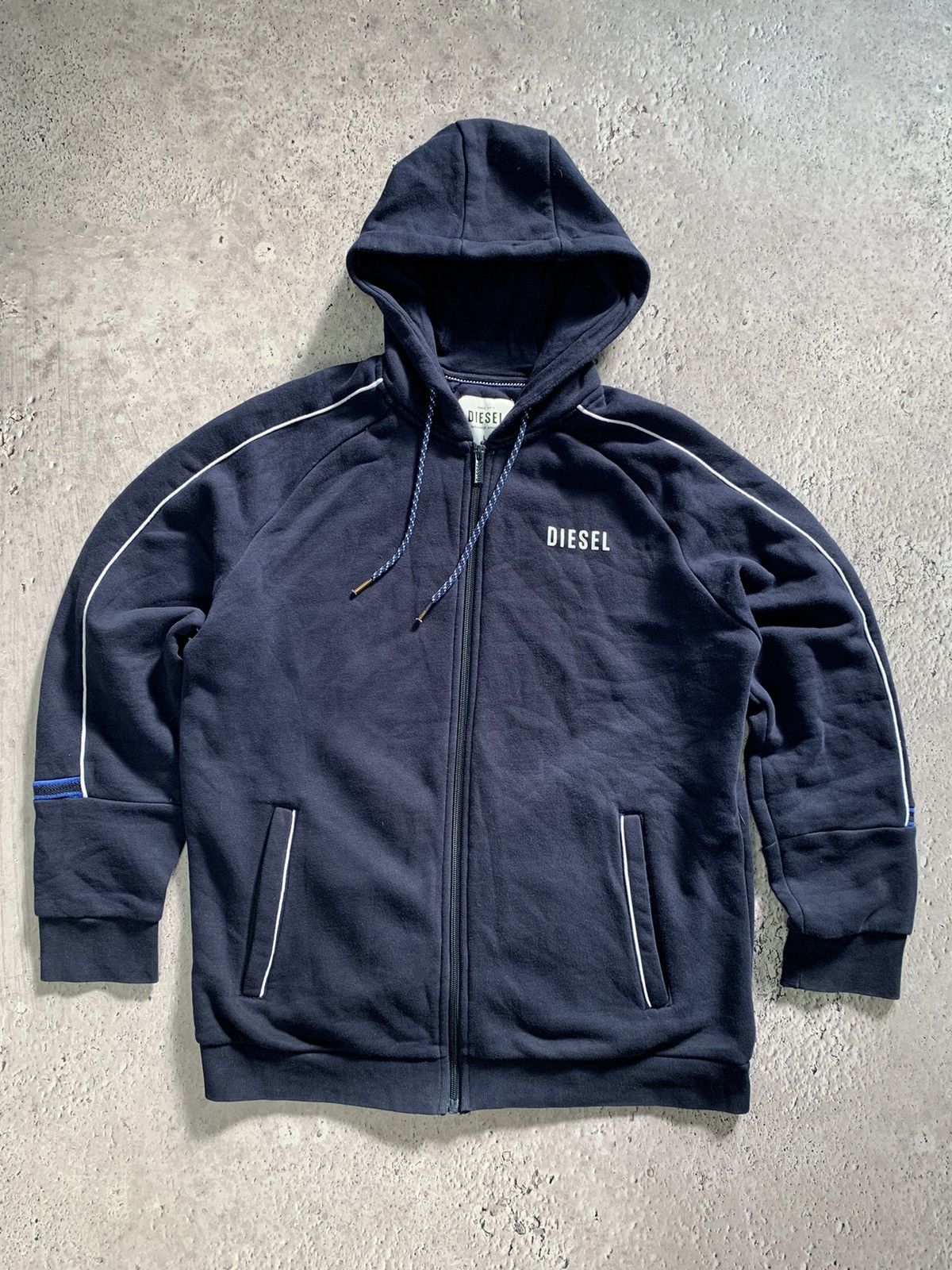 Diesel Vintage big logo Y2K Diesel cotton zip sweatshirt Size US L / EU 52-54 / 3 - 2 Thumbnail