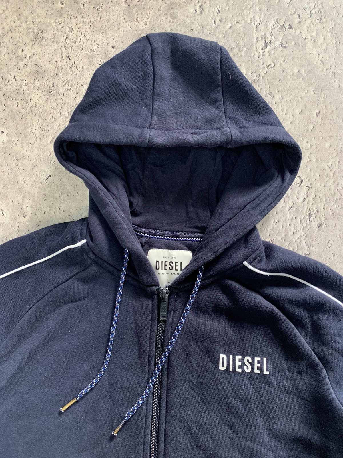 Diesel Vintage big logo Y2K Diesel cotton zip sweatshirt Size US L / EU 52-54 / 3 - 4 Thumbnail