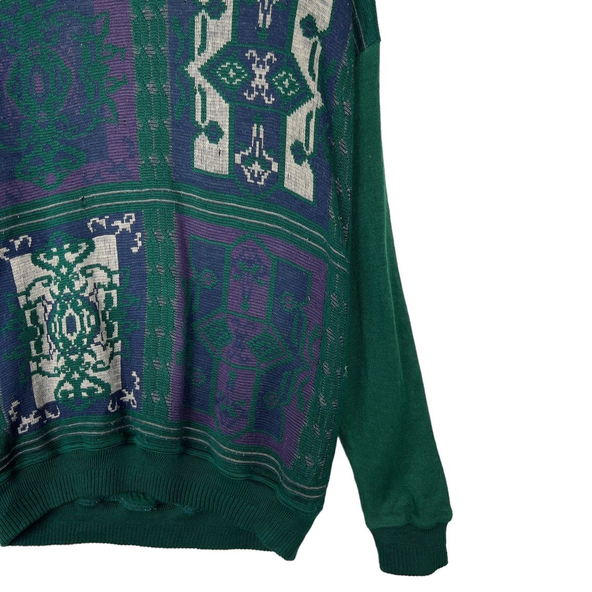 Aran Isles Knitwear × Homespun Knitwear 🔥 VINTAGE BRUNO DE ANGELIS MILANO PRINTED KNITWEAR Size US L / EU 52-54 / 3 - 6 Thumbnail