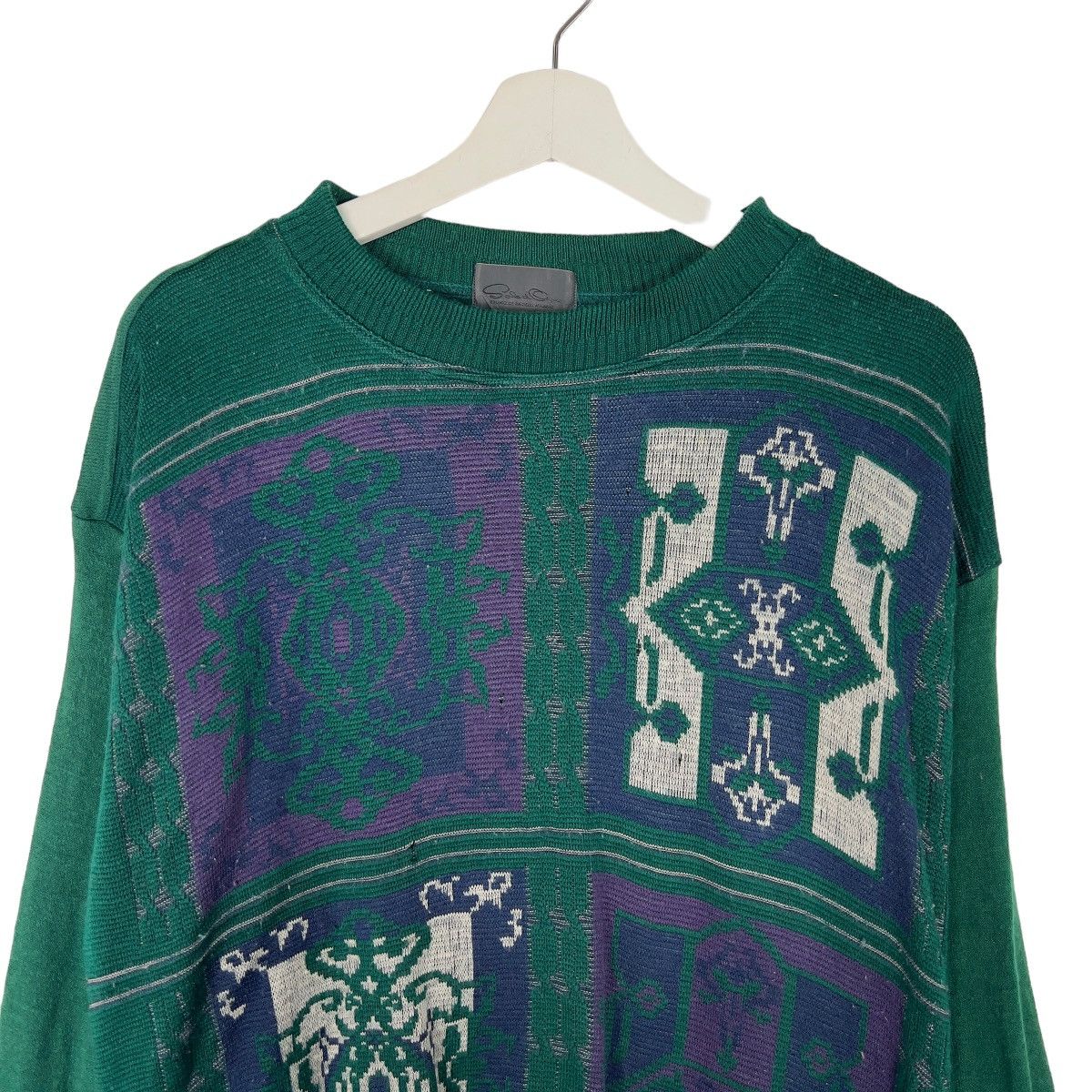Aran Isles Knitwear × Homespun Knitwear 🔥 VINTAGE BRUNO DE ANGELIS MILANO PRINTED KNITWEAR Size US L / EU 52-54 / 3 - 5 Thumbnail