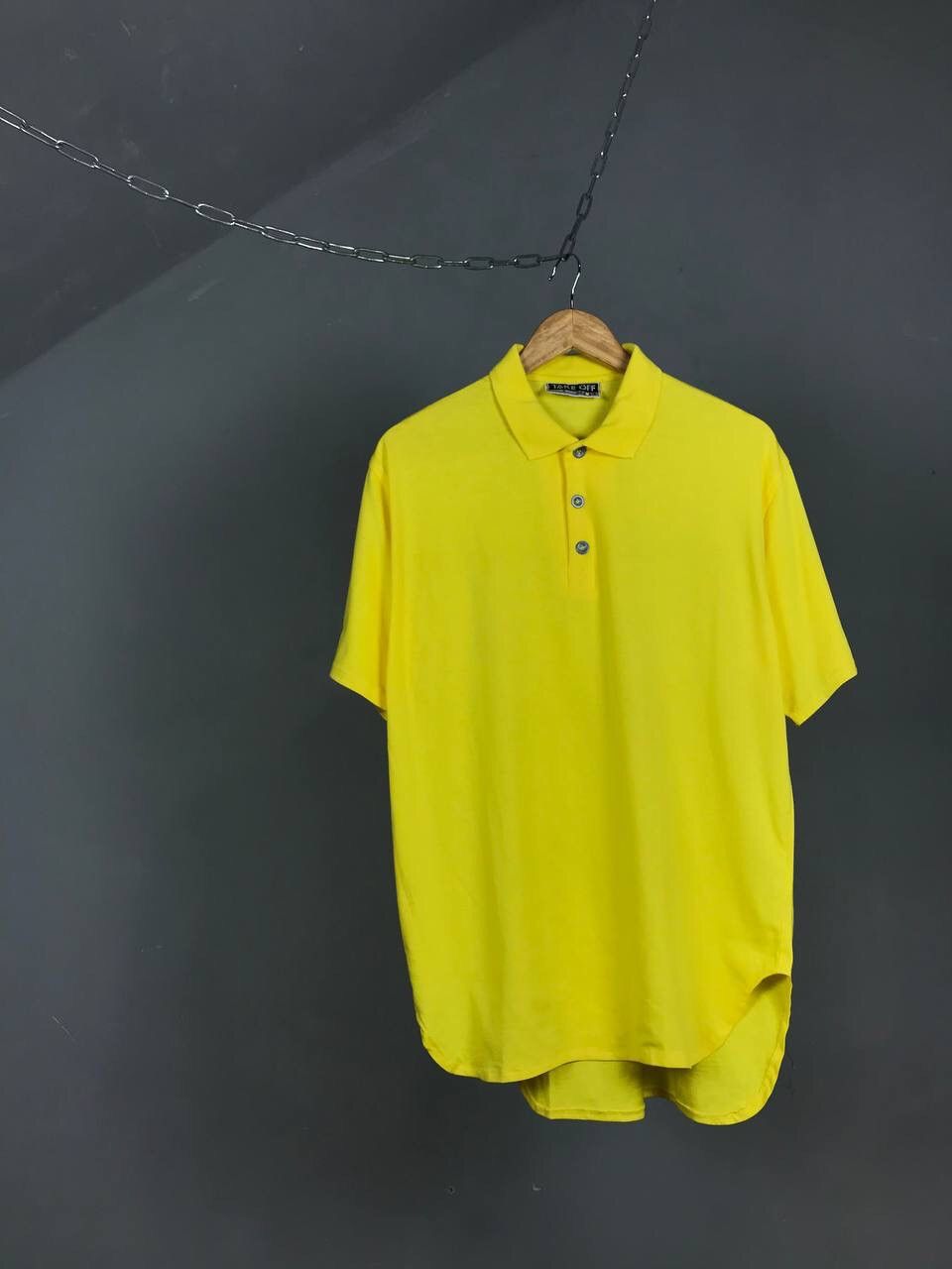 Vintage Adidas Take Off yellow vintage streetwear polo tee Size US L / EU 52-54 / 3 - 1 Thumbnail