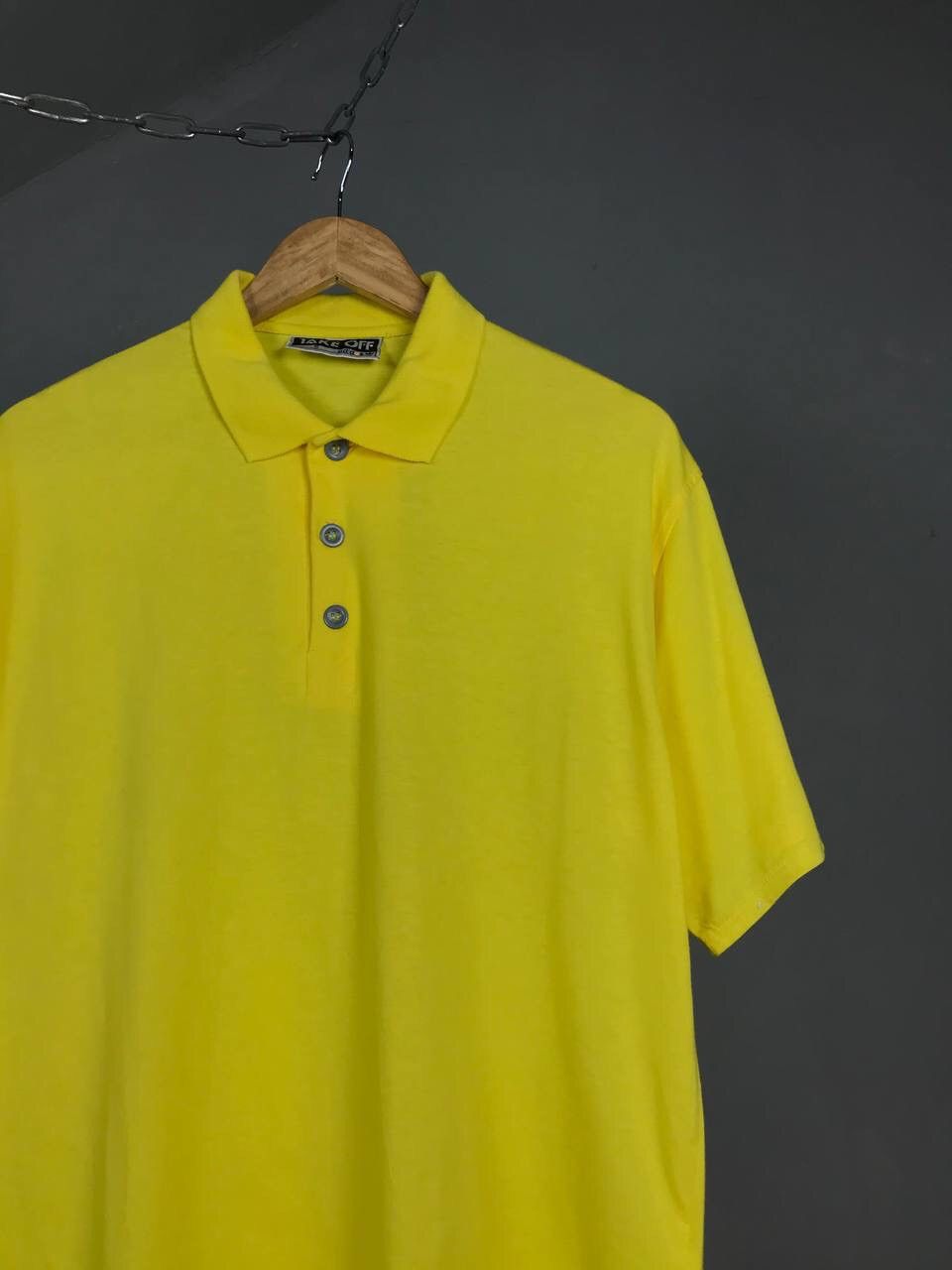 Vintage Adidas Take Off yellow vintage streetwear polo tee Size US L / EU 52-54 / 3 - 2 Thumbnail