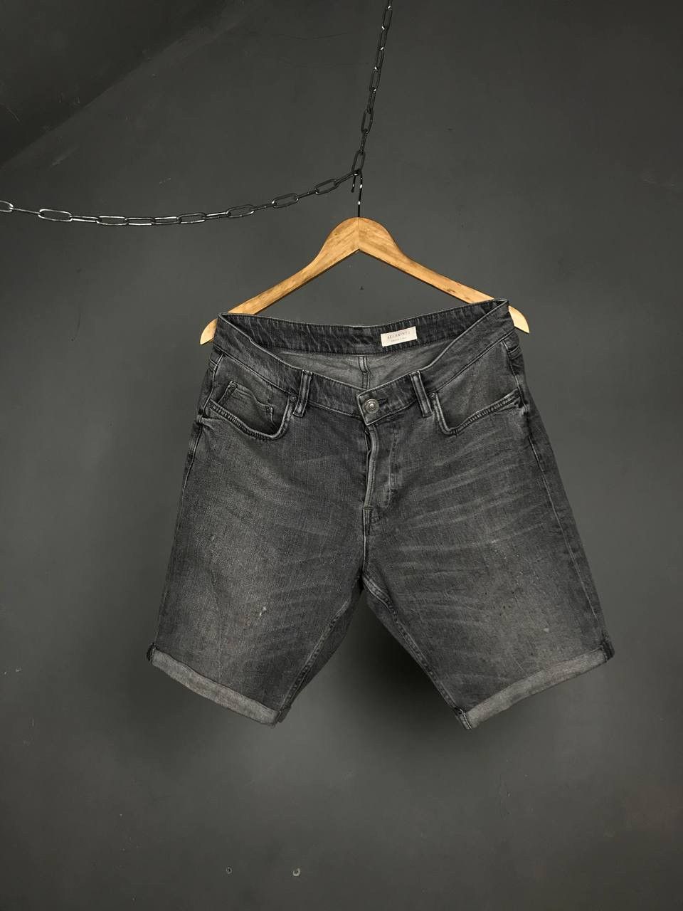 Allsaints Allsaints luxury streetwear gray denim shorts Size US 32 / EU 48 - 1 Thumbnail