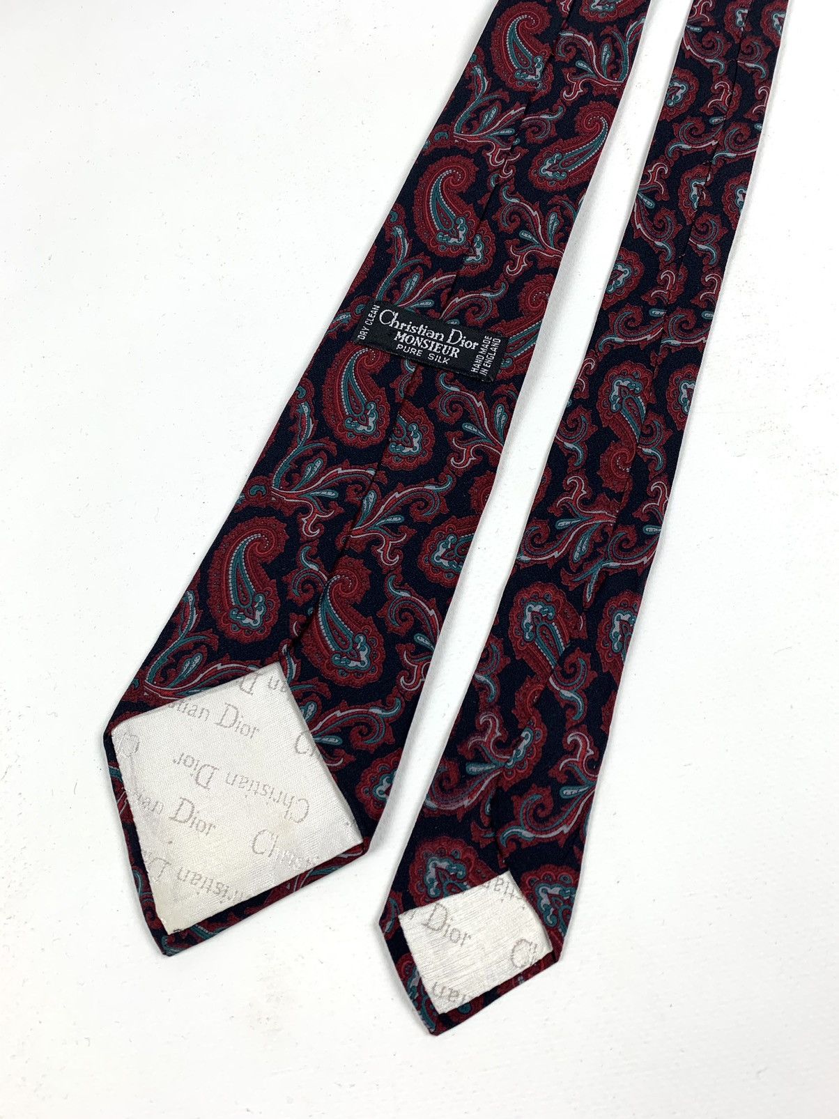 Christian Dior Monsieur Vintage Christian Dior Monsieur Silk Hand Made Tie Size ONE SIZE - 4 Thumbnail