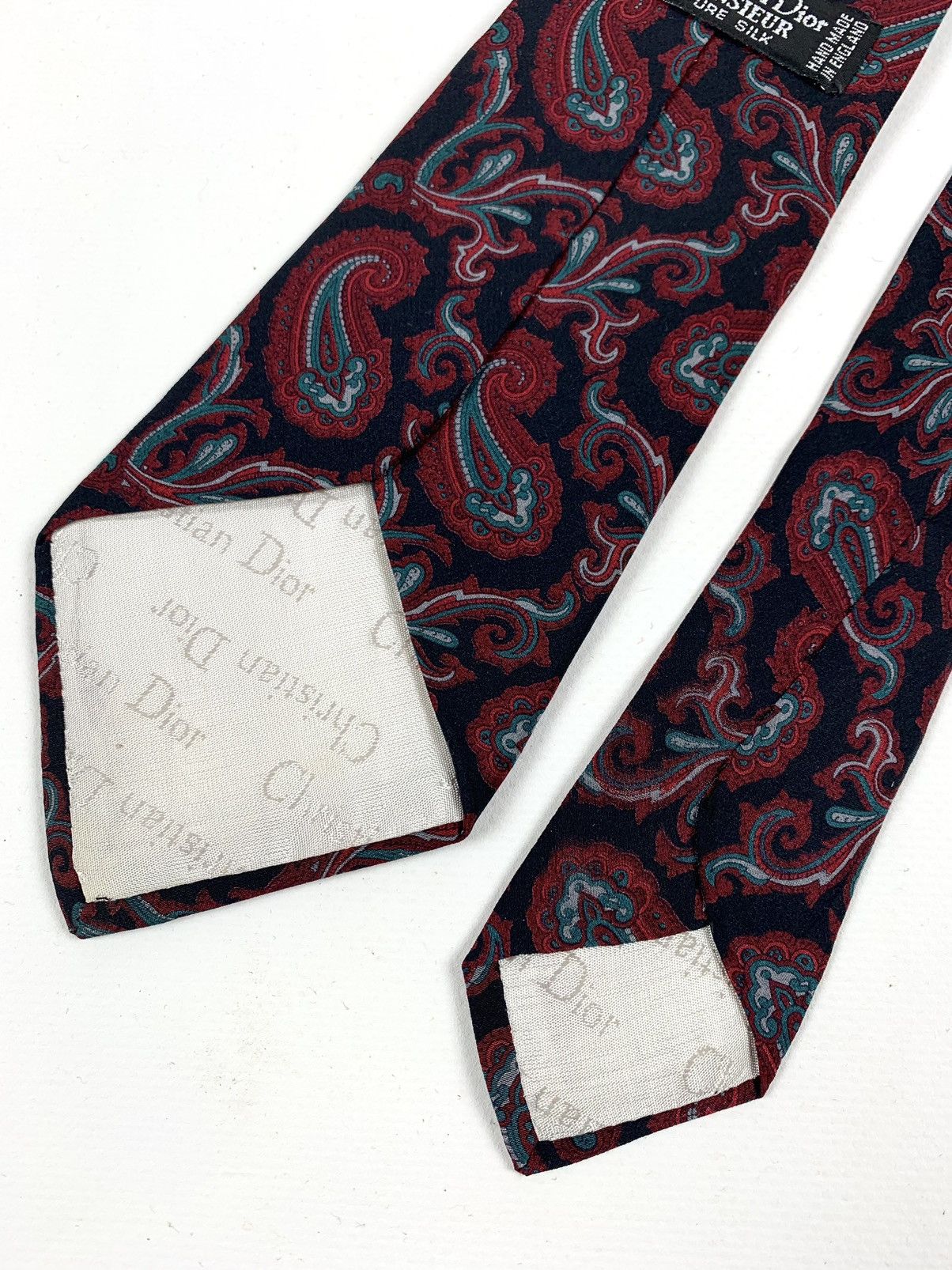 Christian Dior Monsieur Vintage Christian Dior Monsieur Silk Hand Made Tie Size ONE SIZE - 6 Thumbnail