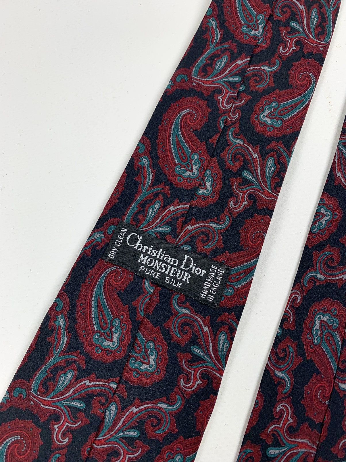 Christian Dior Monsieur Vintage Christian Dior Monsieur Silk Hand Made Tie Size ONE SIZE - 10 Thumbnail