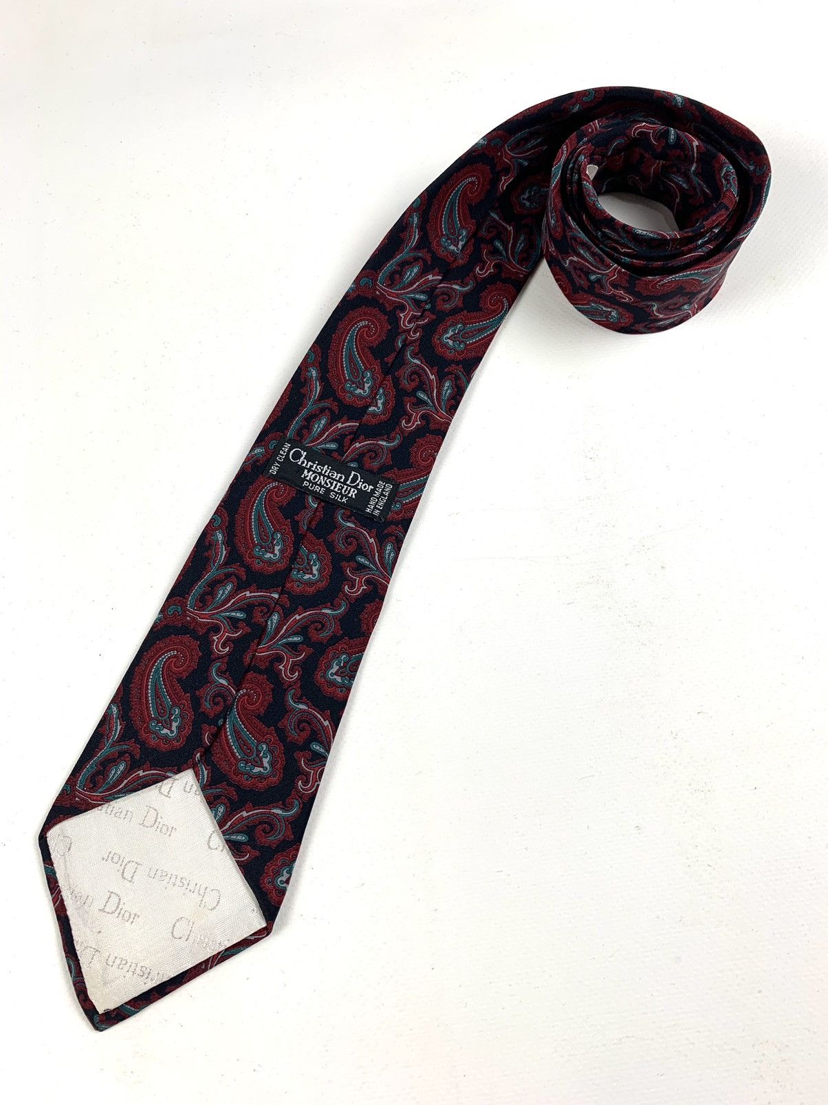 Christian Dior Monsieur Vintage Christian Dior Monsieur Silk Hand Made Tie Size ONE SIZE - 5 Thumbnail