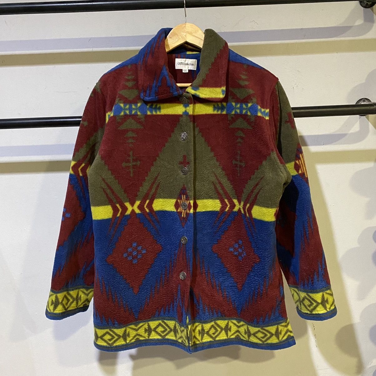 Designer × Issey Miyake × Japanese Brand RARE‼️Otto Collection Fleece Navajo Native Jacket Size US XL / EU 56 / 4 - 1 Thumbnail