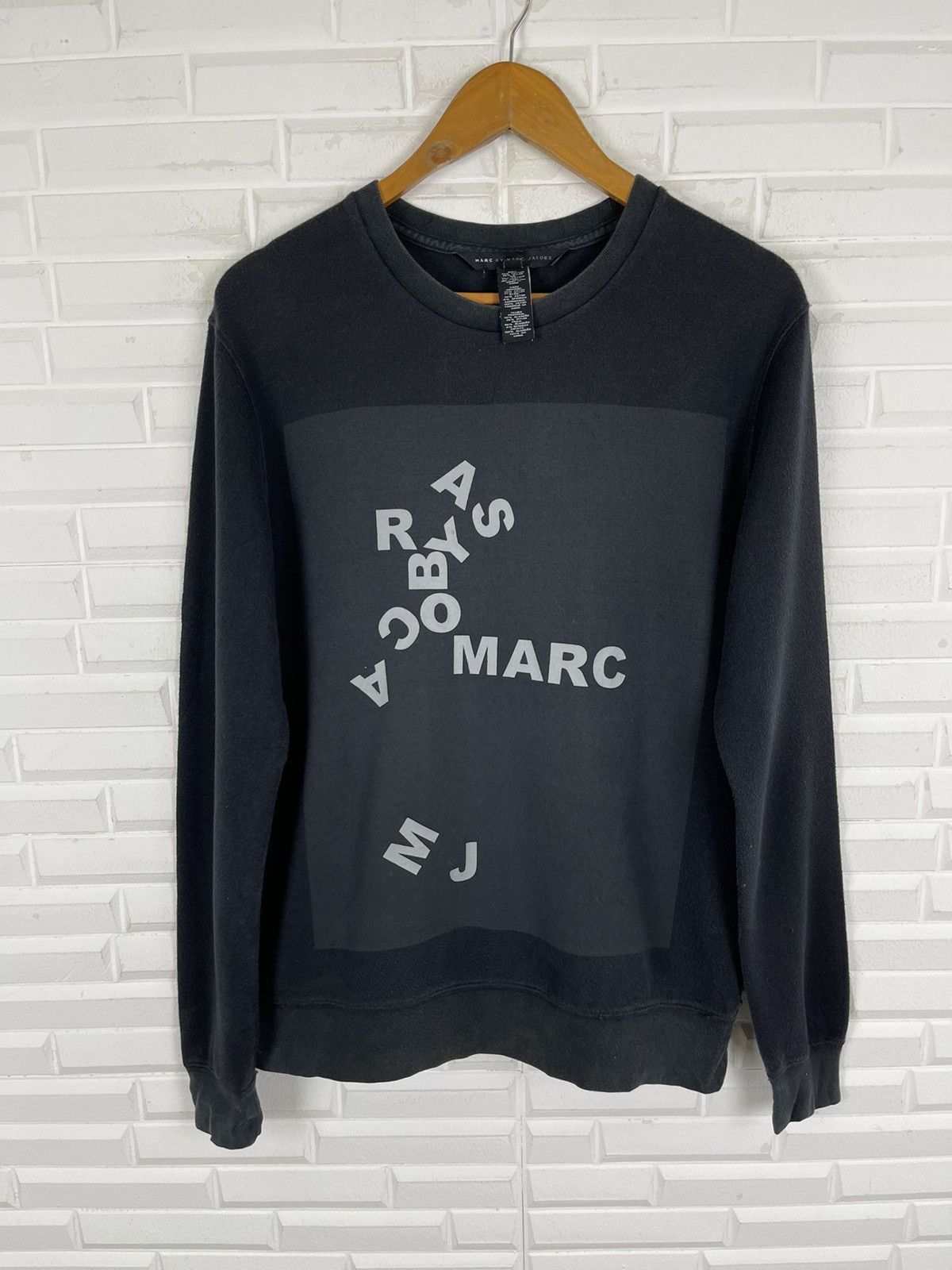 Marc by Marc Jacobs Black Crewneck Marc by Marc Jacobs Big Spellout Size US XS / EU 42 / 0 - 1 Thumbnail