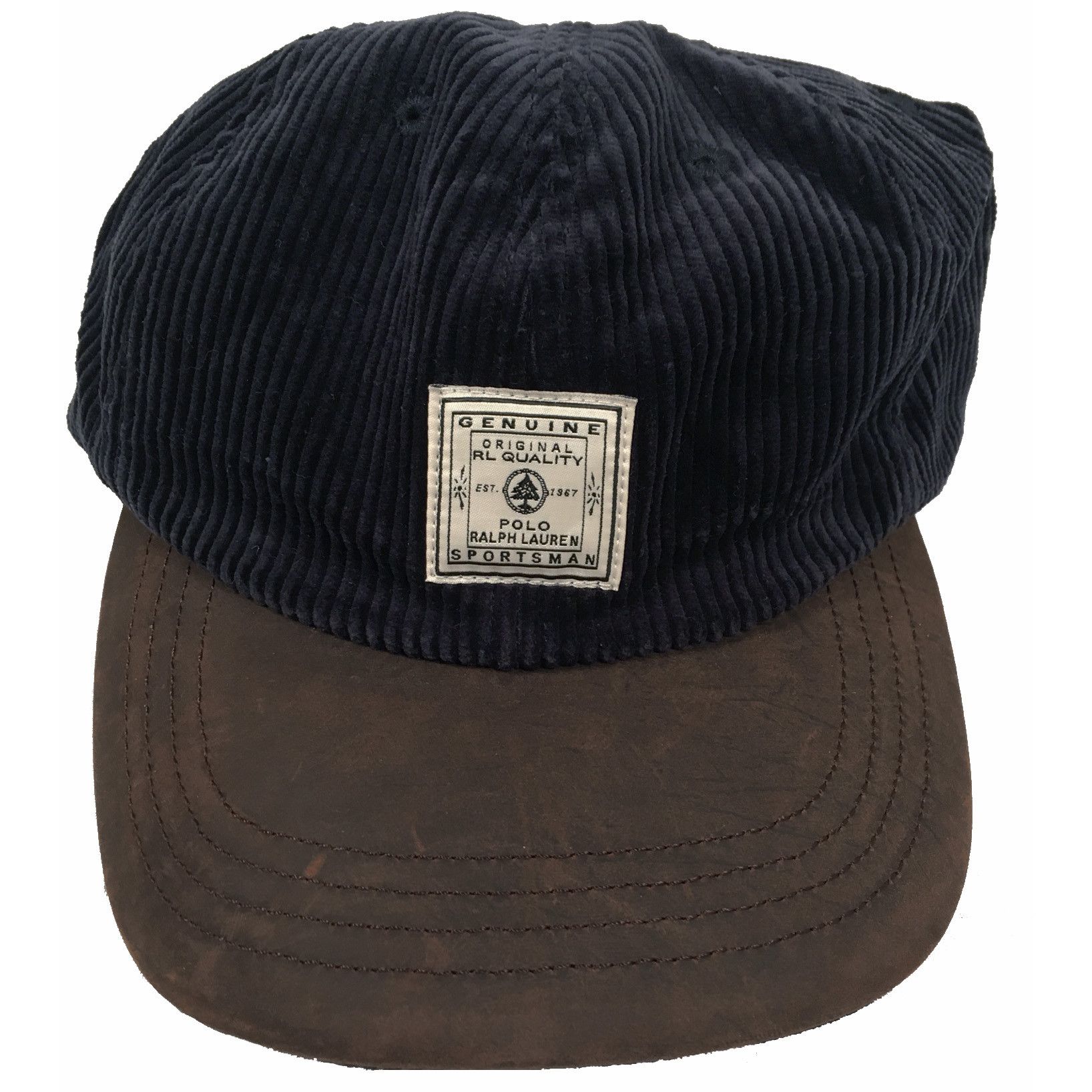 Polo Ralph Lauren NEW Vintage Polo Ralph Lauren Baseball Hat Corduroy Leather Size ONE SIZE - 1 Thumbnail