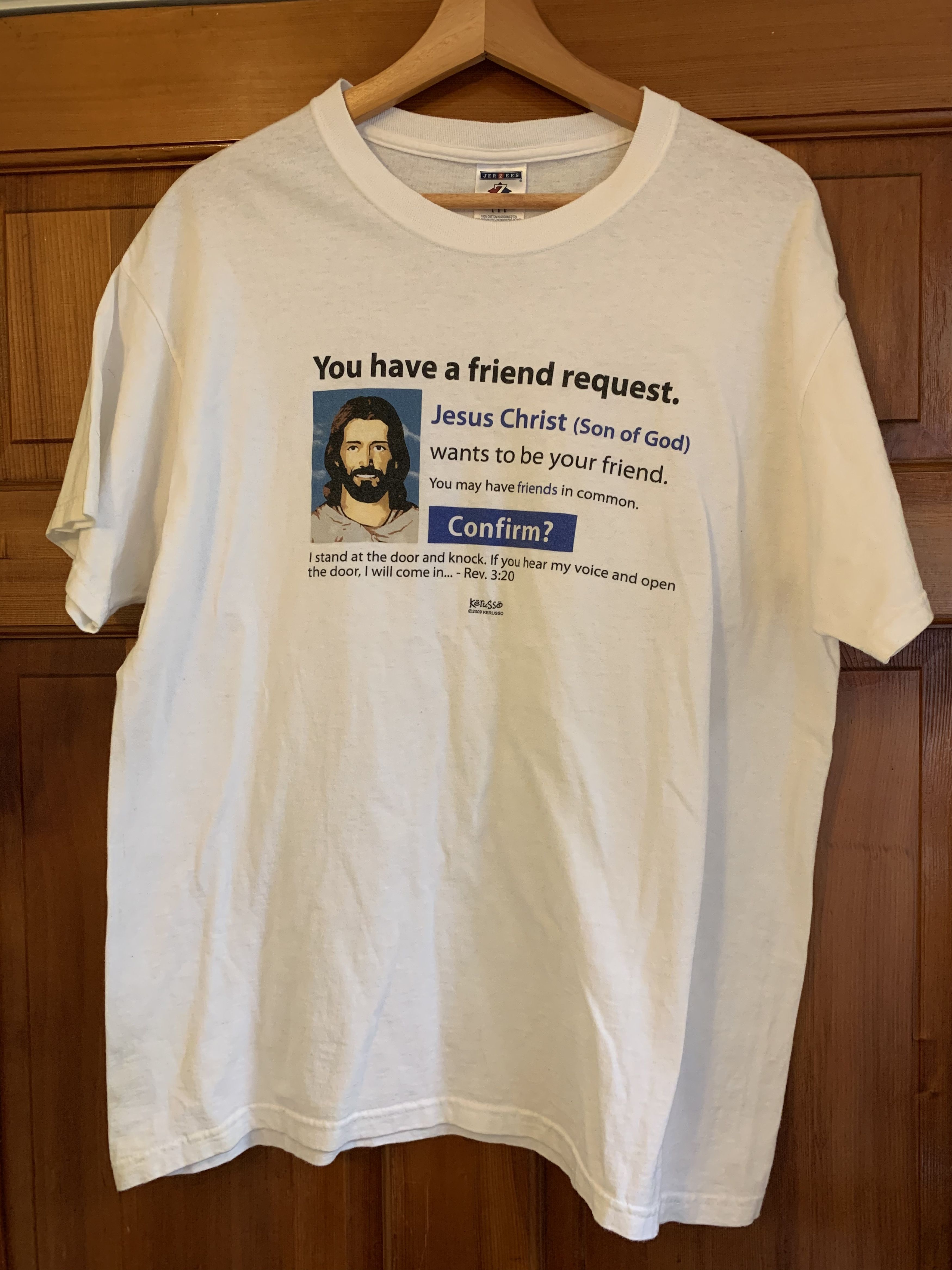 Vintage *RARE* Vintage 2009 Kerusso Jesus Christ Facebook Request Size US L / EU 52-54 / 3 - 1 Thumbnail