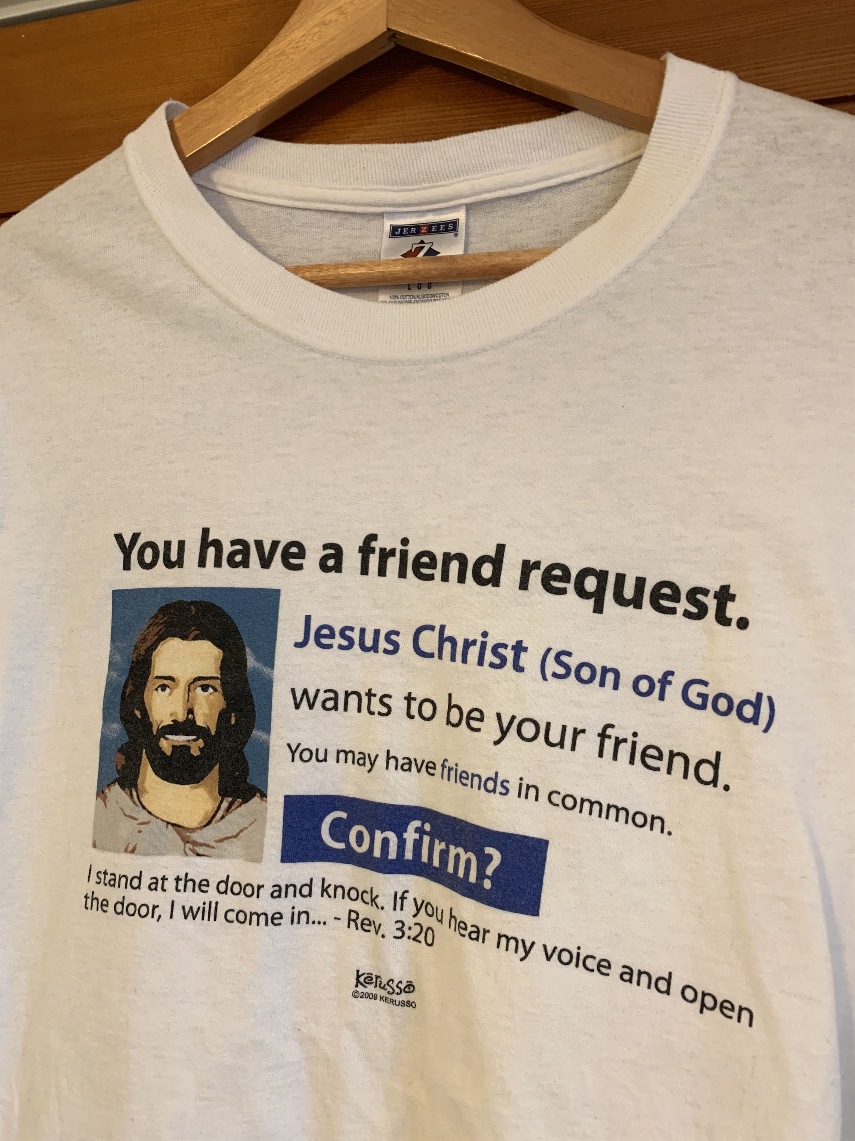 Vintage *RARE* Vintage 2009 Kerusso Jesus Christ Facebook Request Size US L / EU 52-54 / 3 - 2 Thumbnail