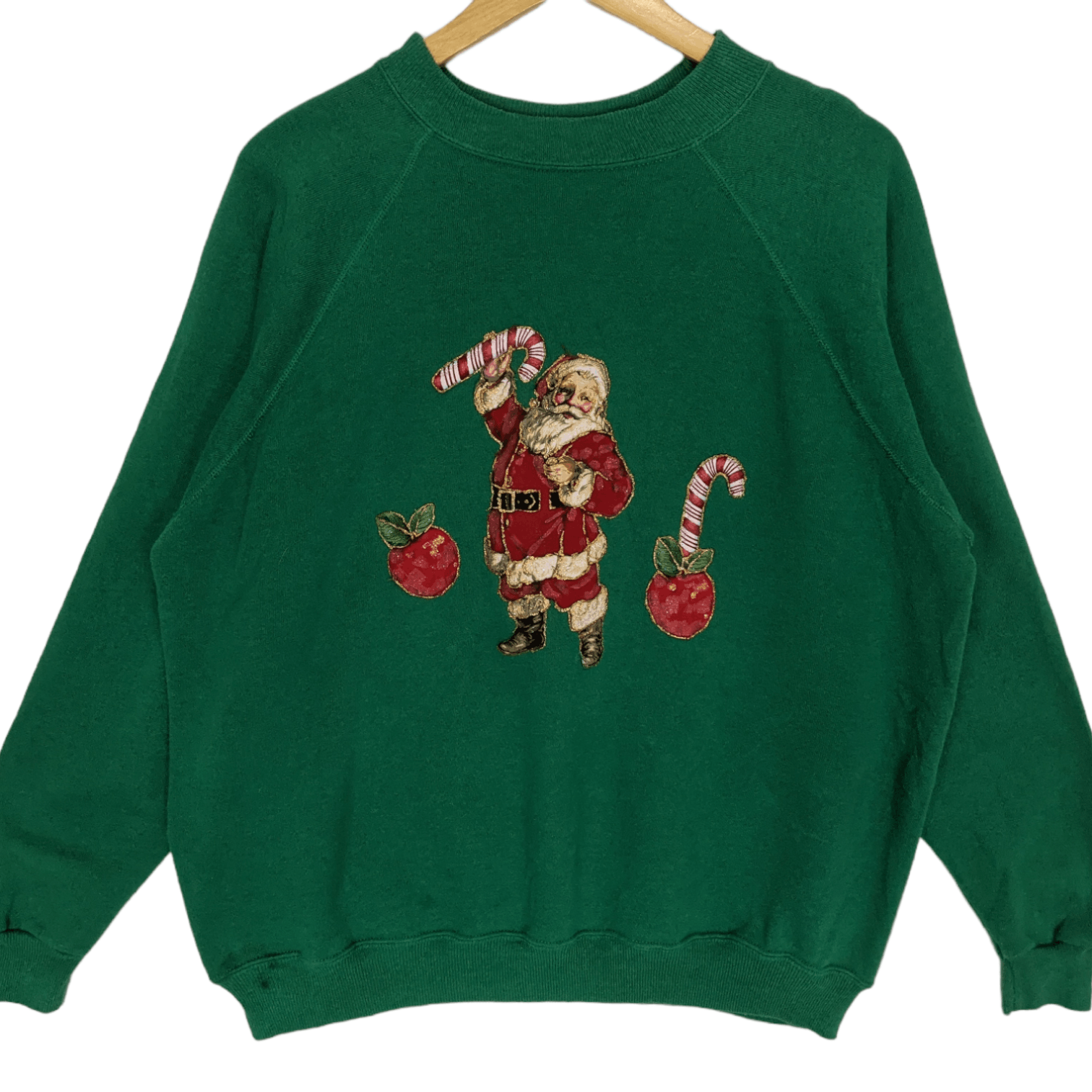 Hanes Vintage 90's HANES Santa Claus Christmas Jumper Sweatshirt Size US L / EU 52-54 / 3 - 2 Thumbnail