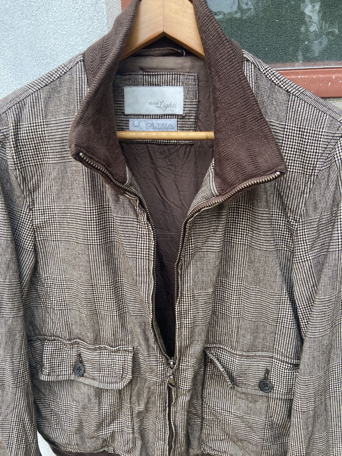 Beams Plus Beams Check Pattern Zip Up Wool Bomber Jacket Size US S / EU 44-46 / 1 - 5 Thumbnail