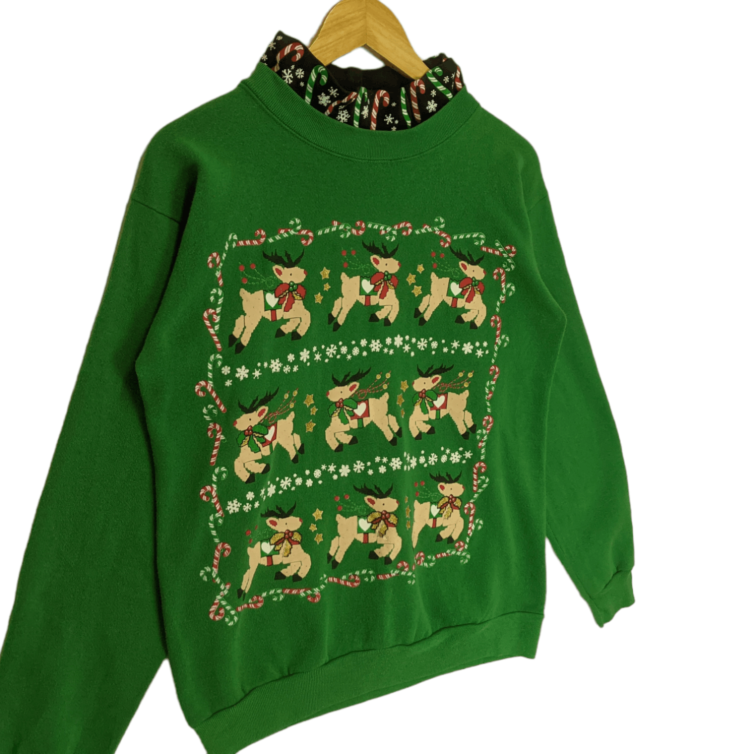 Tultex Vintage 90's TULTEX Santa Claus Reindeer Rudolph Sweatshirt Size US S / EU 44-46 / 1 - 3 Thumbnail