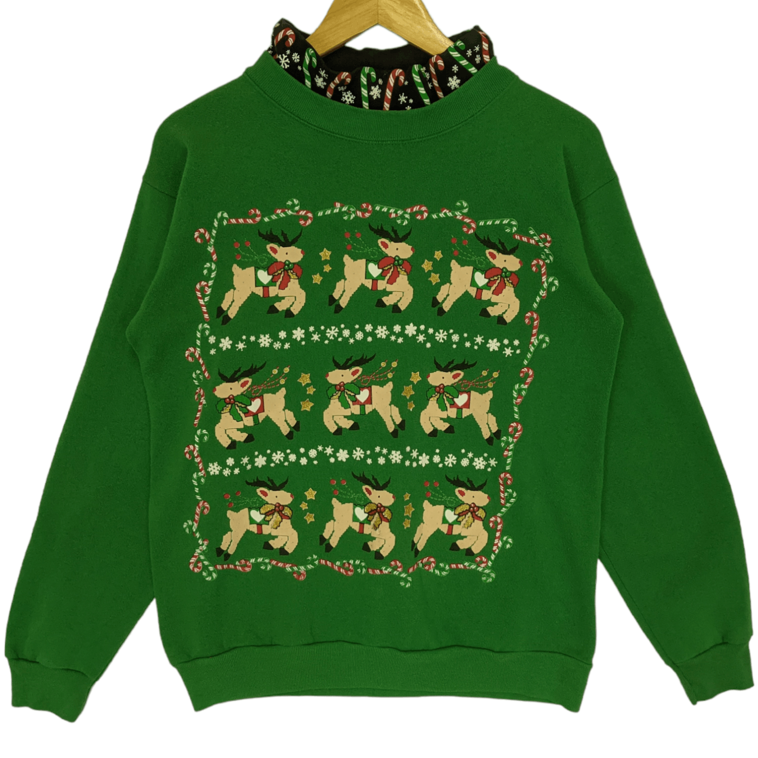 Tultex Vintage 90's TULTEX Santa Claus Reindeer Rudolph Sweatshirt Size US S / EU 44-46 / 1 - 2 Thumbnail