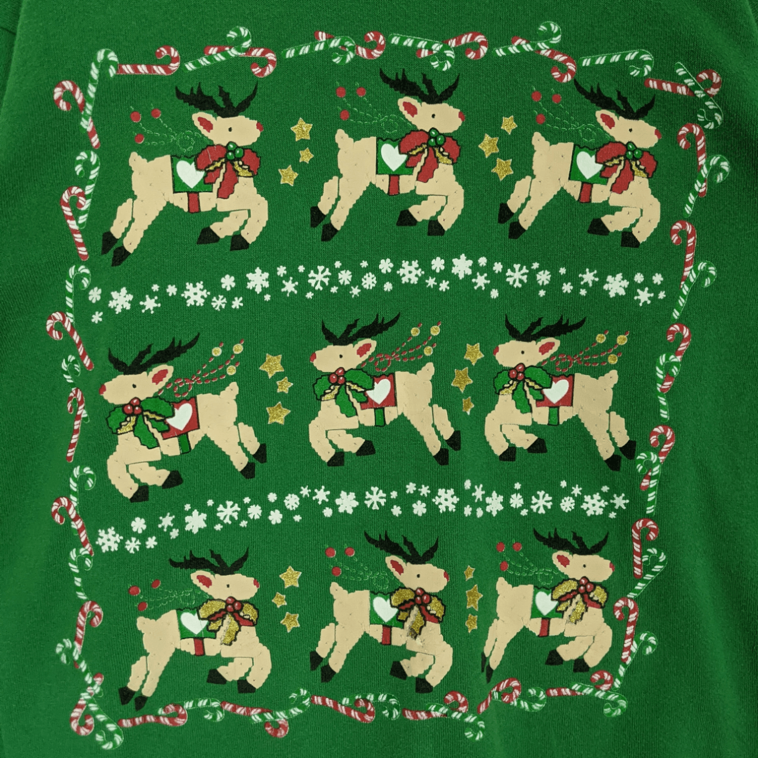 Tultex Vintage 90's TULTEX Santa Claus Reindeer Rudolph Sweatshirt Size US S / EU 44-46 / 1 - 5 Thumbnail