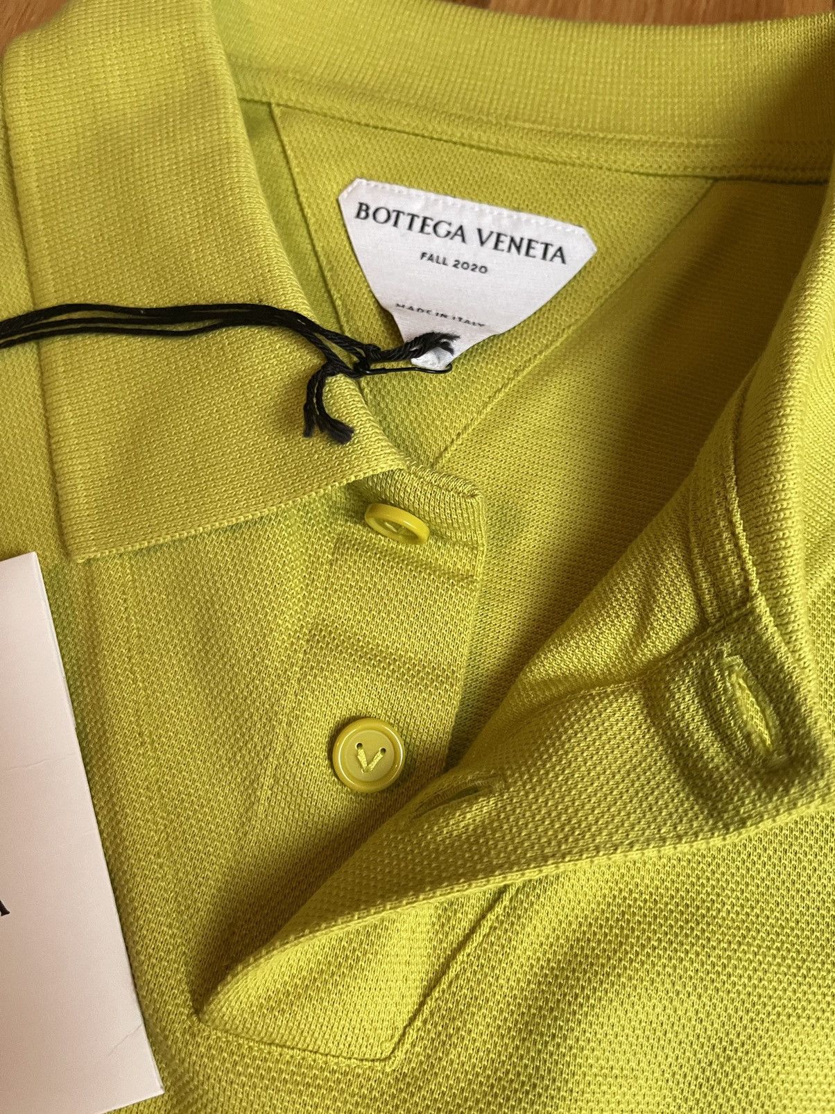 Bottega Veneta FW20 Bottega Veneta Dry Piquet Polo Kiwi Size US XL / EU 56 / 4 - 2 Thumbnail