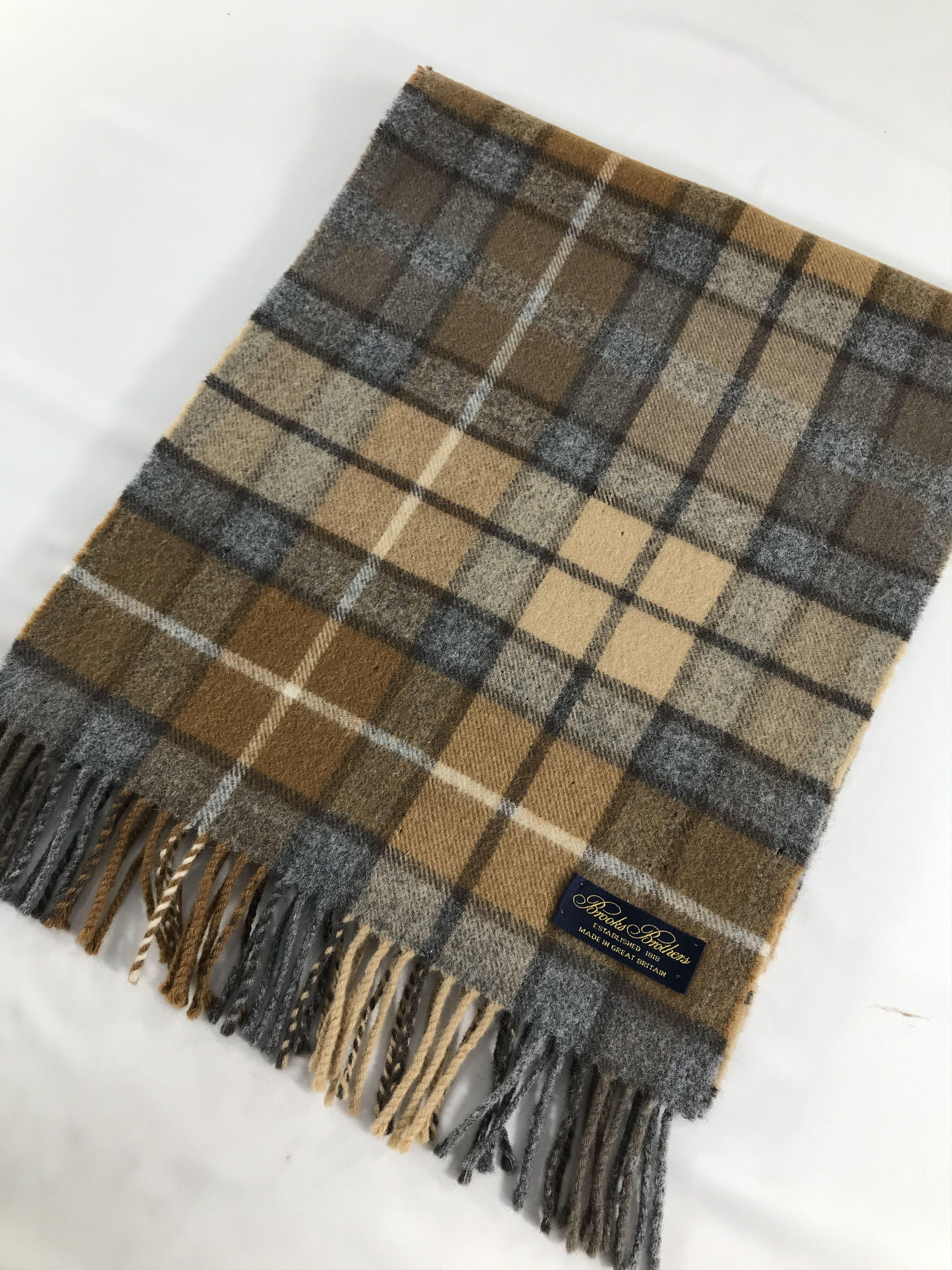 Brooks Brothers Brooks Brothers Tartan Wool Scarf Muffler V532 Size ONE SIZE - 3 Thumbnail