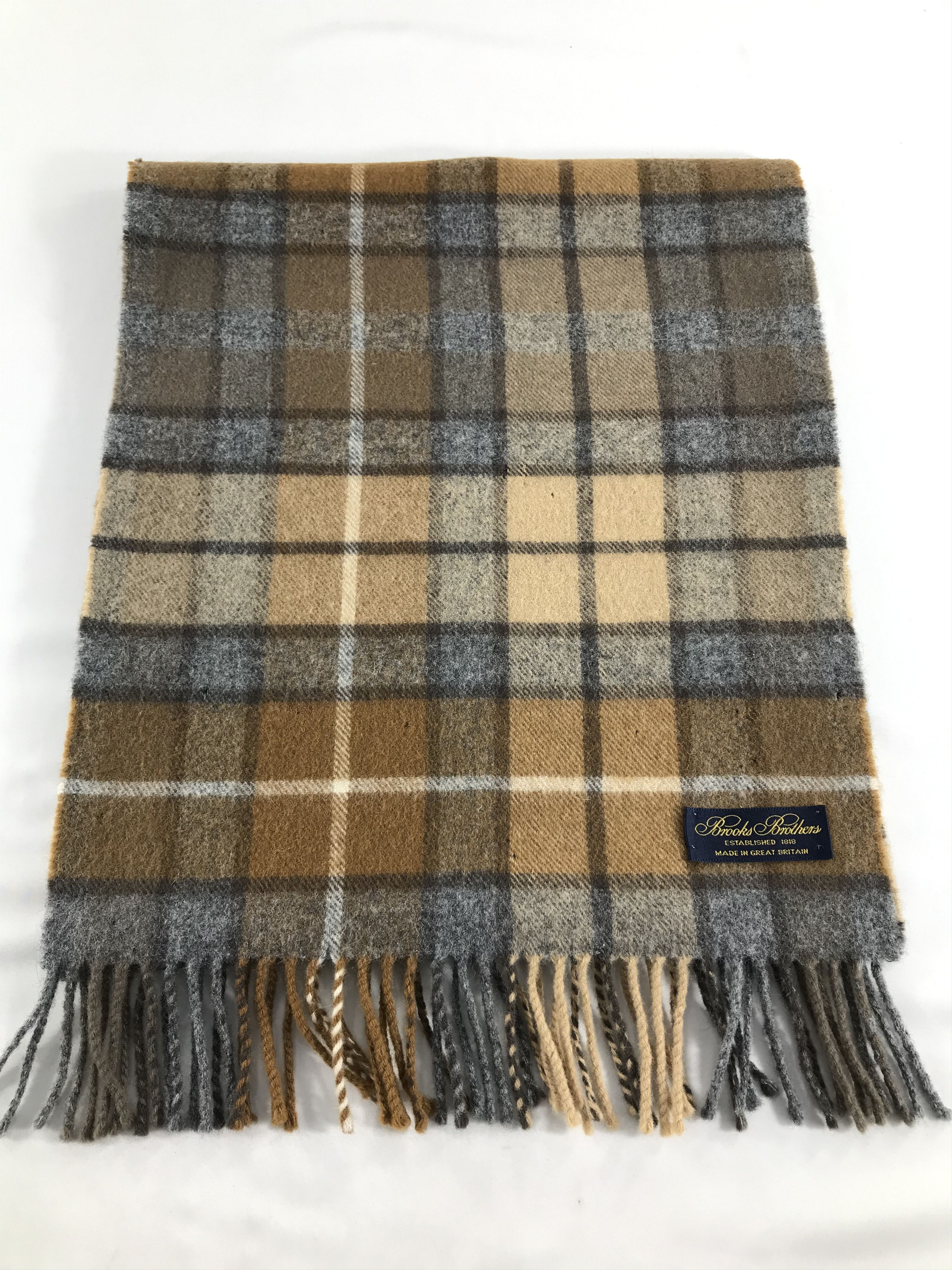 Brooks Brothers Brooks Brothers Tartan Wool Scarf Muffler V532 Size ONE SIZE - 1 Thumbnail