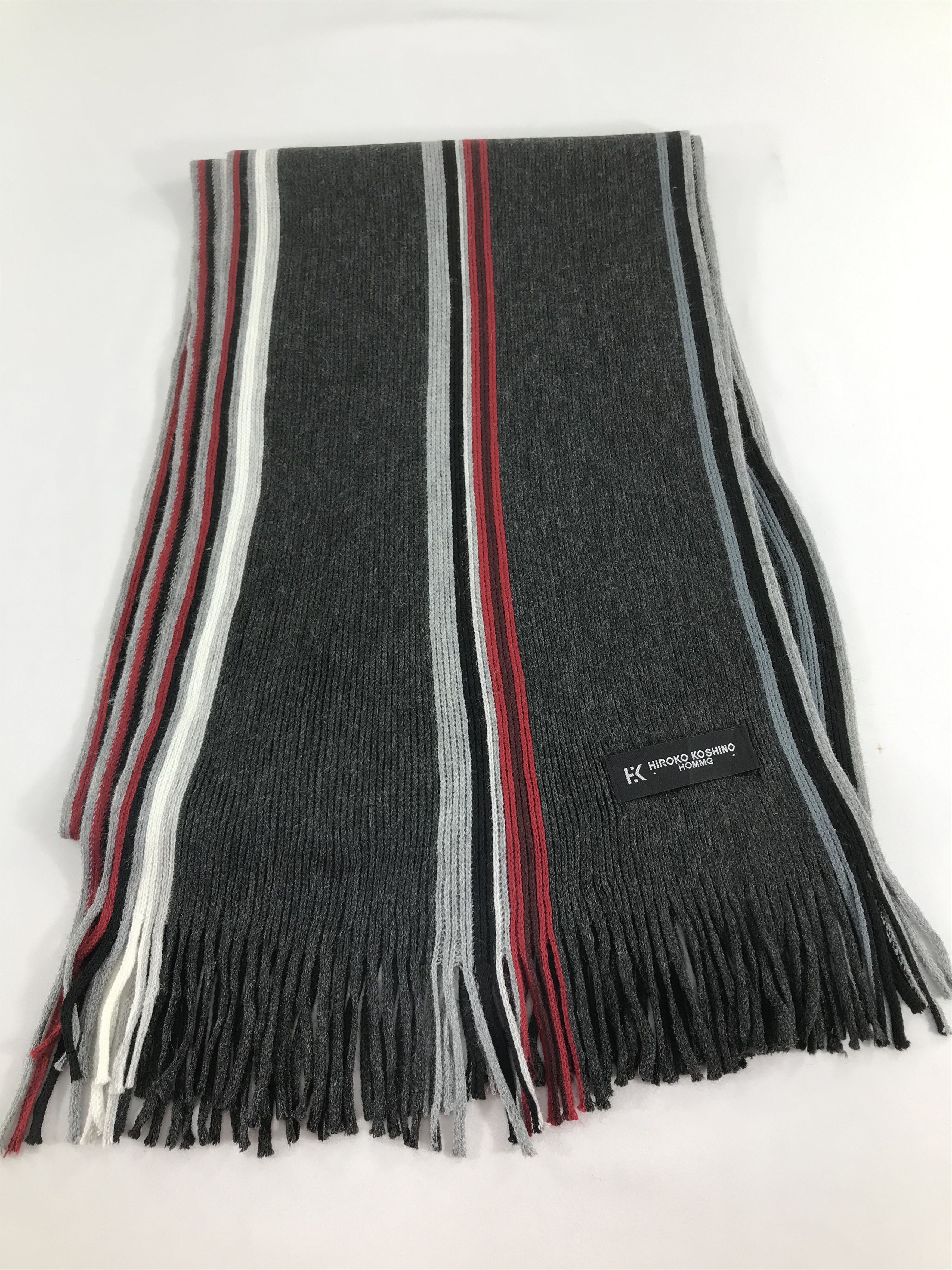 Hiroko Koshino Homme Hiroko Koshino Hommme Wool Scarf Muffler V508 Size ONE SIZE - 3 Thumbnail