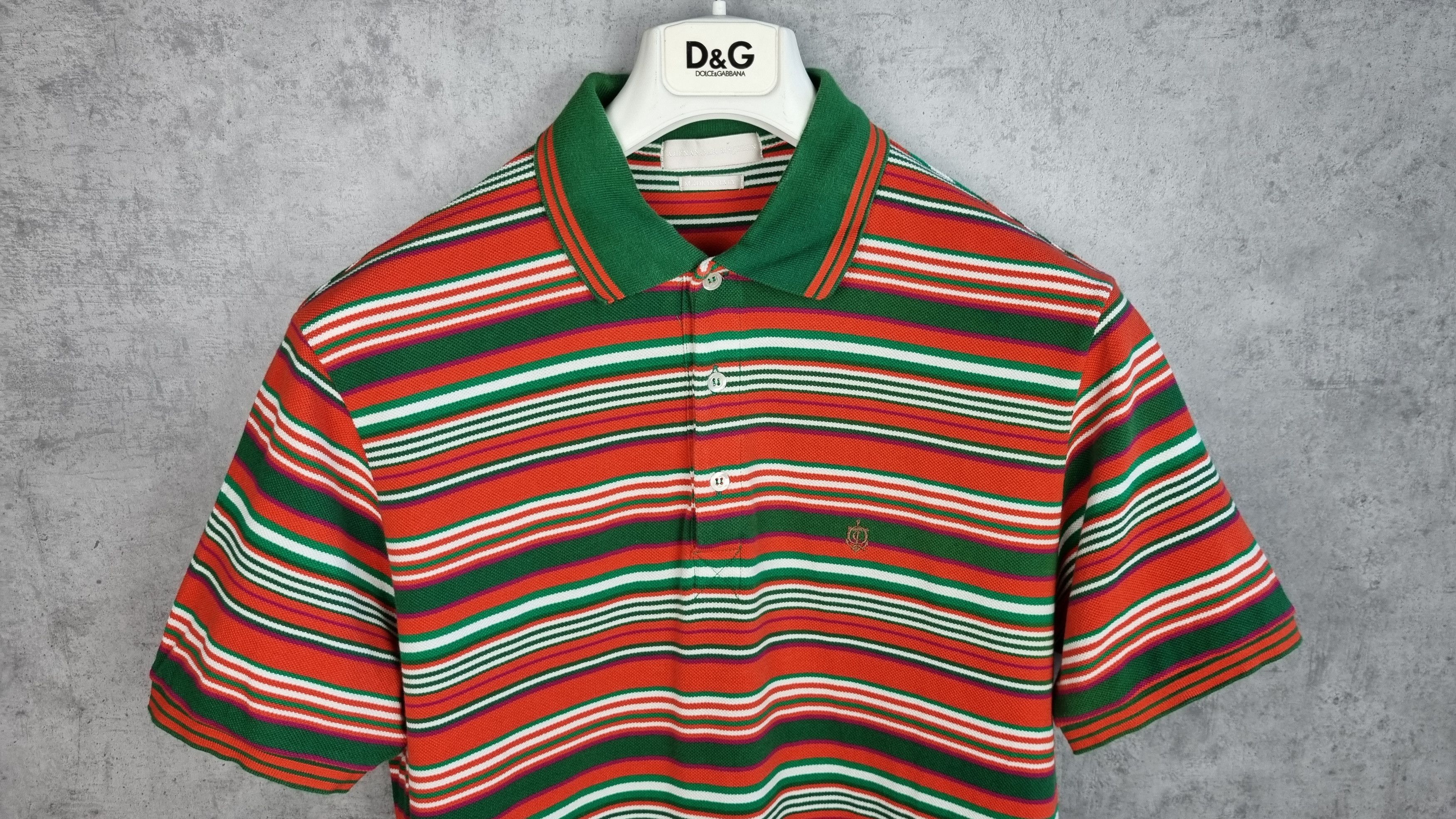 Alexander McQueen Rare Alexander McQueen Striped Multicolor Polo Shirt Size US L / EU 52-54 / 3 - 1 Thumbnail