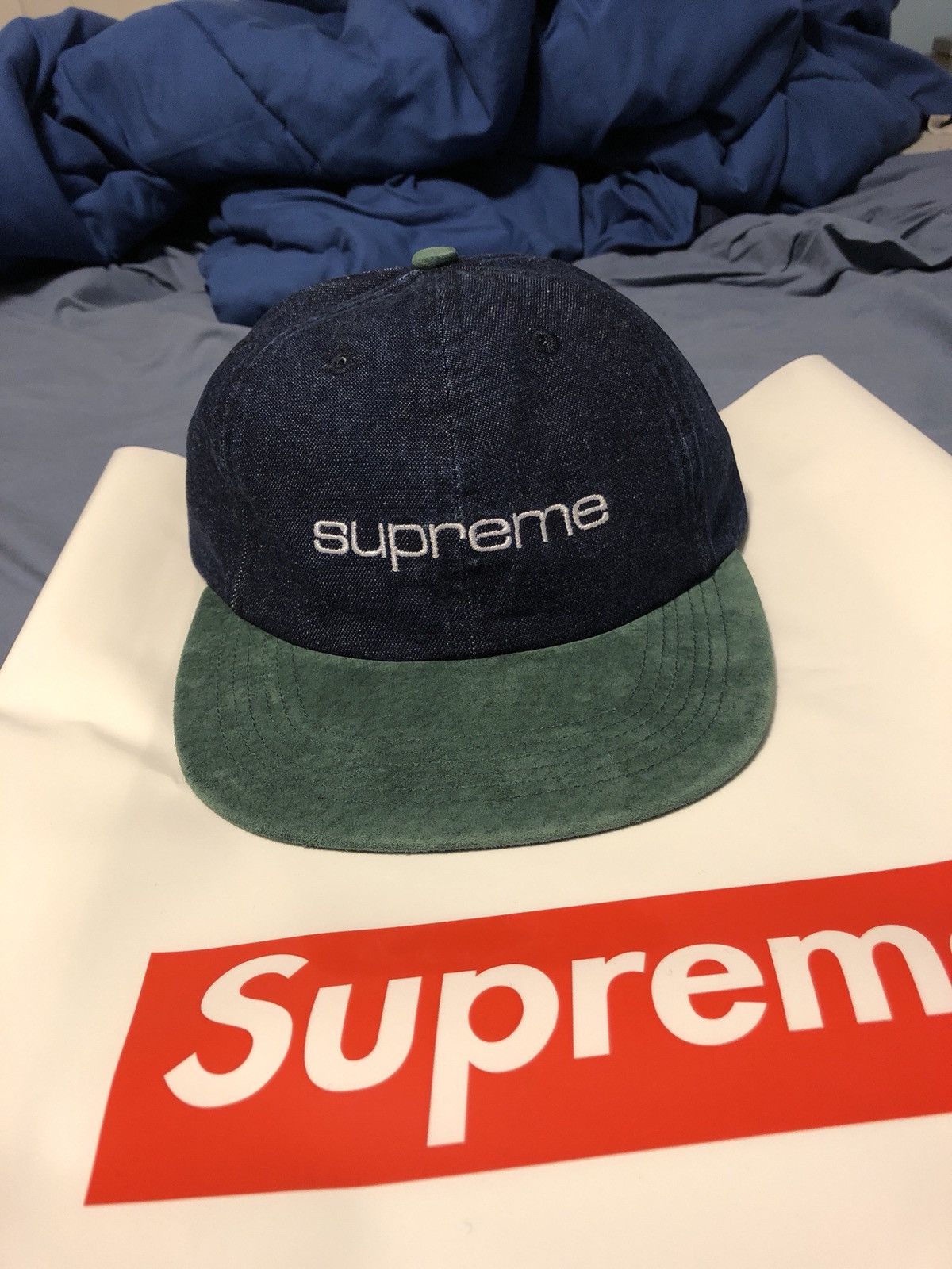 Supreme Supreme Denim Suede Compact Logo 6 Panel | Grailed