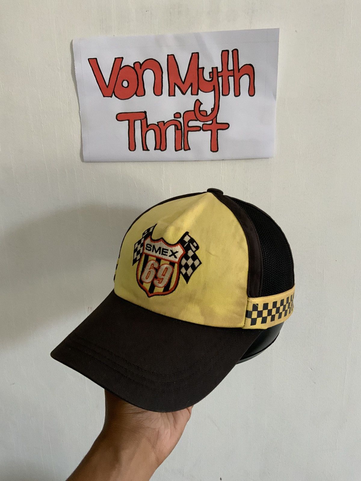 Japanese Brand y2k Smex 69 Half Trucker Hat Size ONE SIZE - 1 Thumbnail