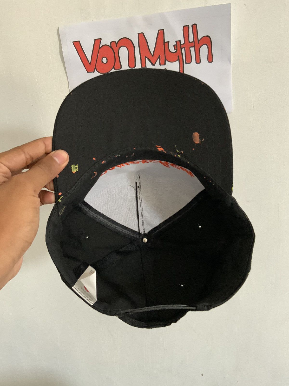 Japanese Brand Powercham Spellout Painted Style Japan Hat Size ONE SIZE - 7 Thumbnail